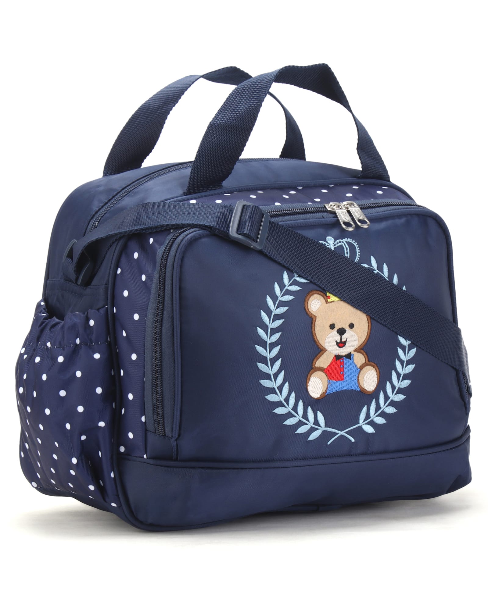 fab n funky Multipurpose Diaper Tote Cum Sling Bag - Blue| Bottle Holders| Bear Print| Adjustable Shoulder Strap| Water Resistant Material-picture-31