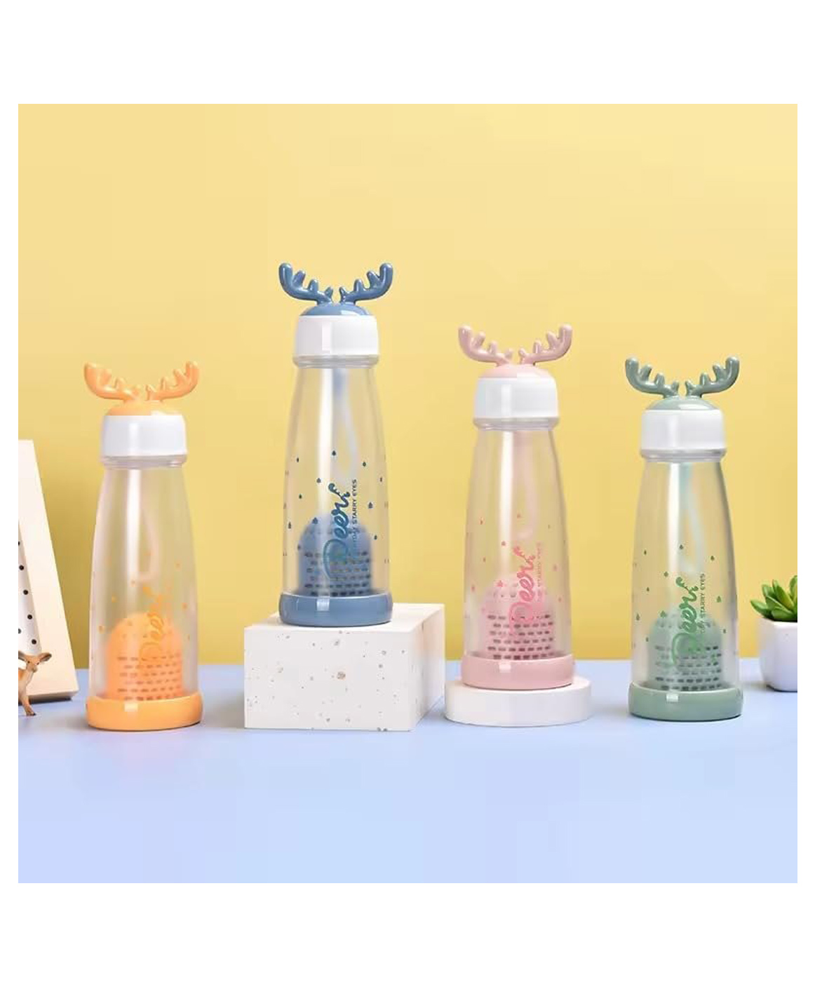 Sanjary 350ml Fruit Infuser Water Bottle Leakproof Water Bottle For Flavored Infused Water Portable Sport Bottle For School, Picnic, Gym color design may vary-picture-31