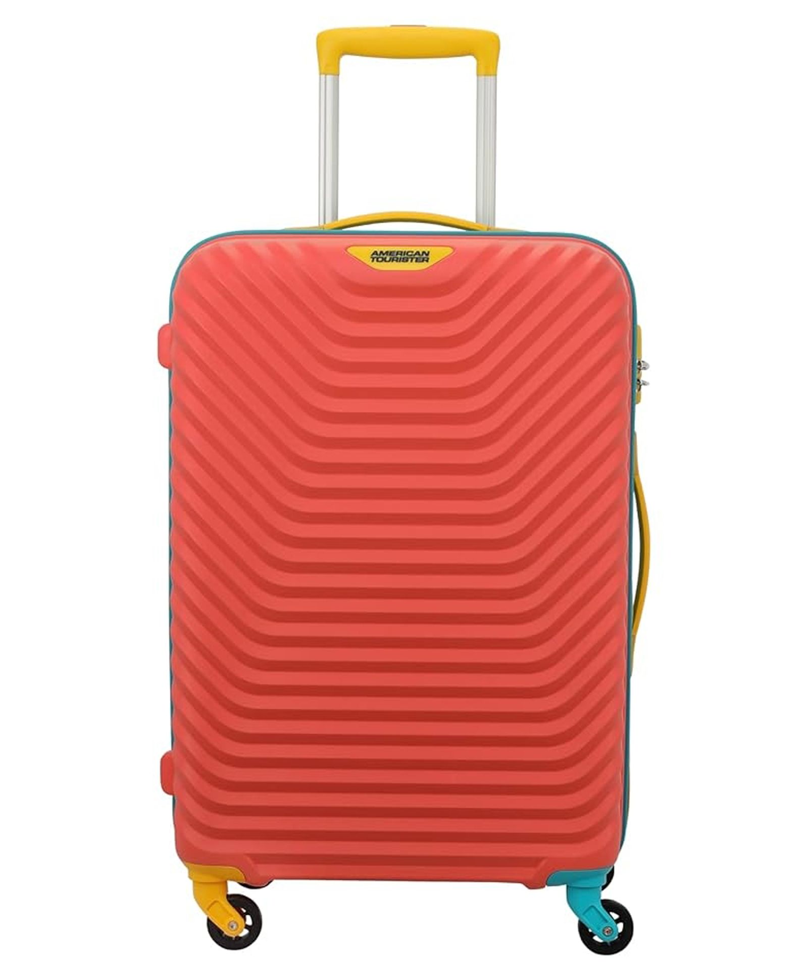 American Tourister Splash SP Medium Check-In Coral/Teal Luggage with Tie Down Strap & Complete Lining - Height 66 cm-image-13