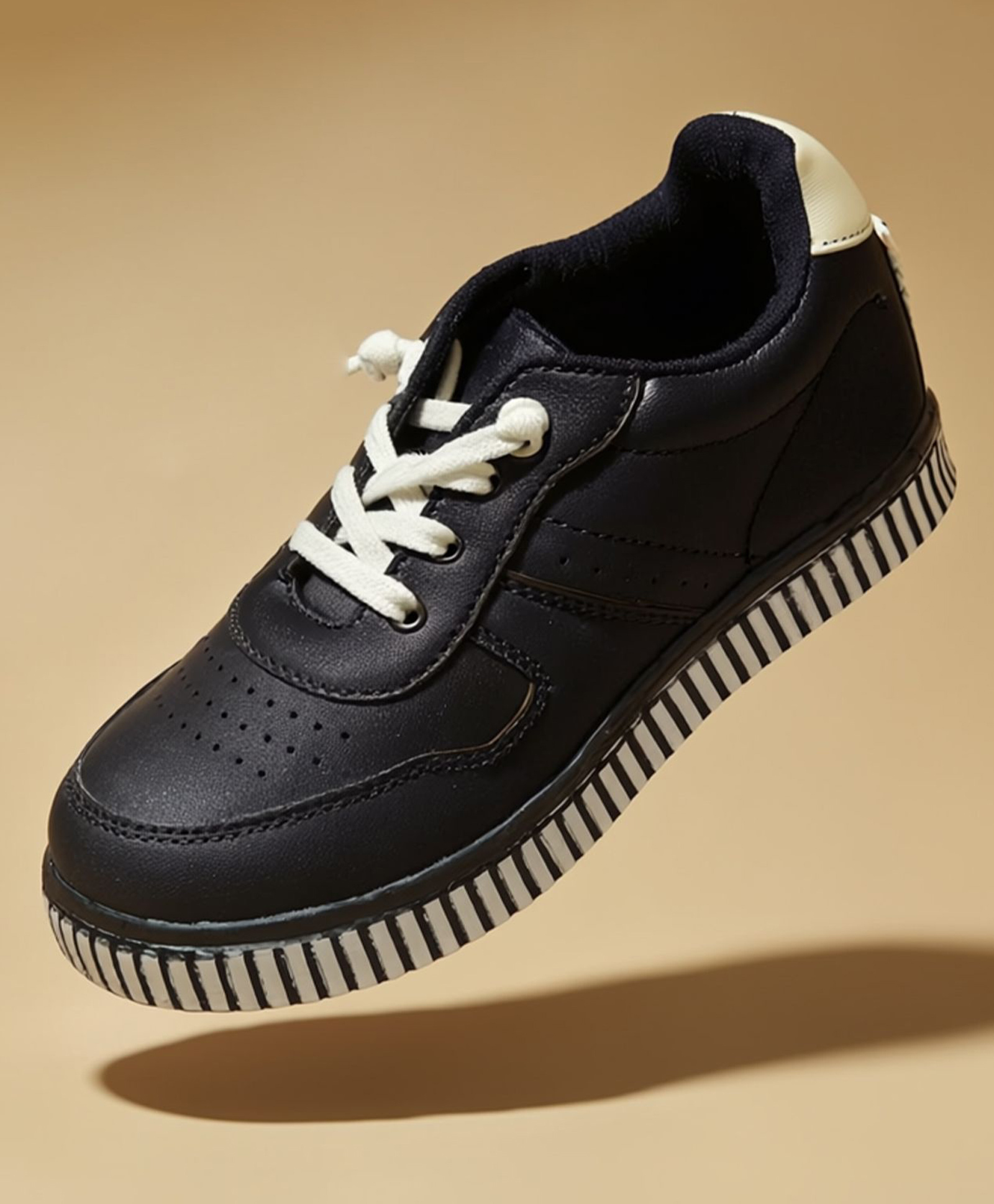 Toothless Perforated Lace Up Shoes - Navy Blue-image-3
