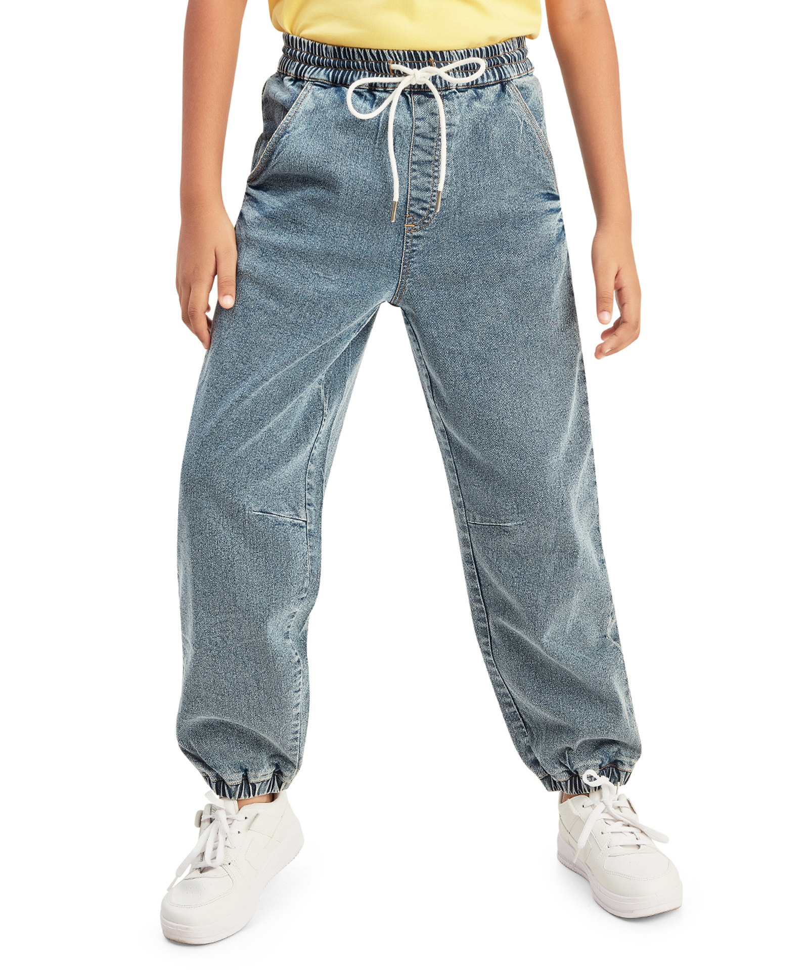 Olele Denim Woven Solid Joggers Style Jeans - Blue-picture-24