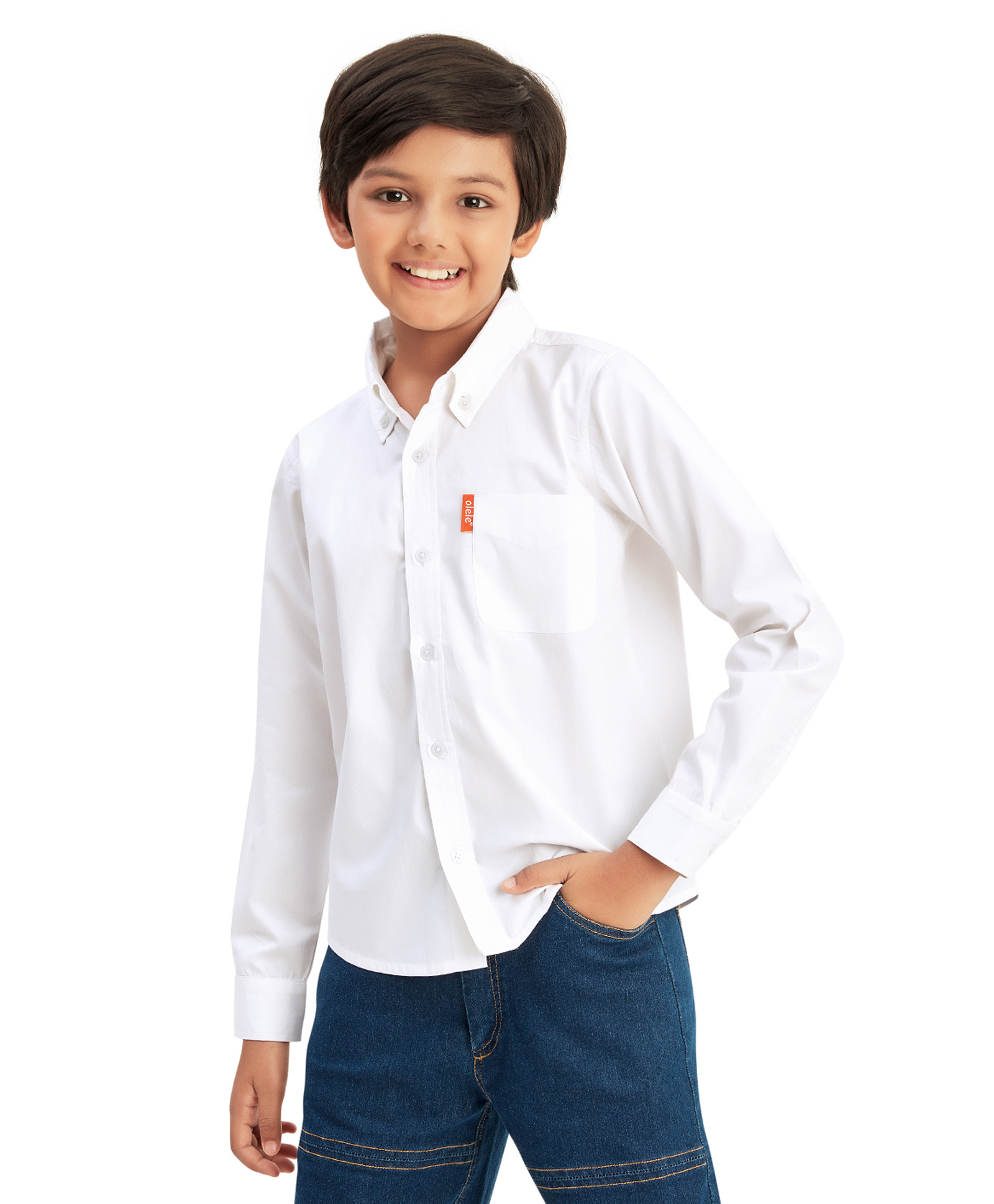 Olele Cotton Flax Woven Full Sleeves Solid Shirt - White-picture-8