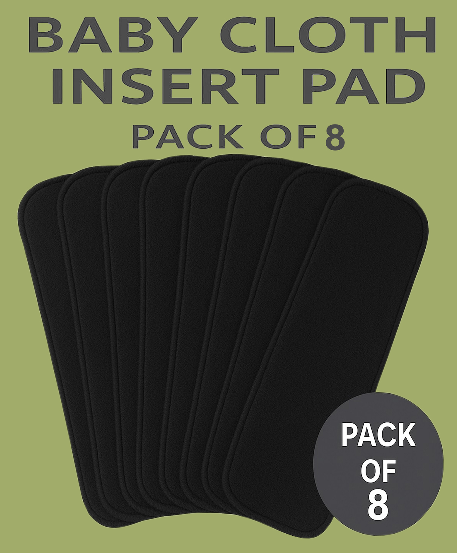 Joy Buzz Baby Adjustable Reusable Microfiber Bamboo Soaker Wet-Free Insert Pads For Cloth Diapers Nappies Quick Dry (0-24 Months) - Pack Of 8