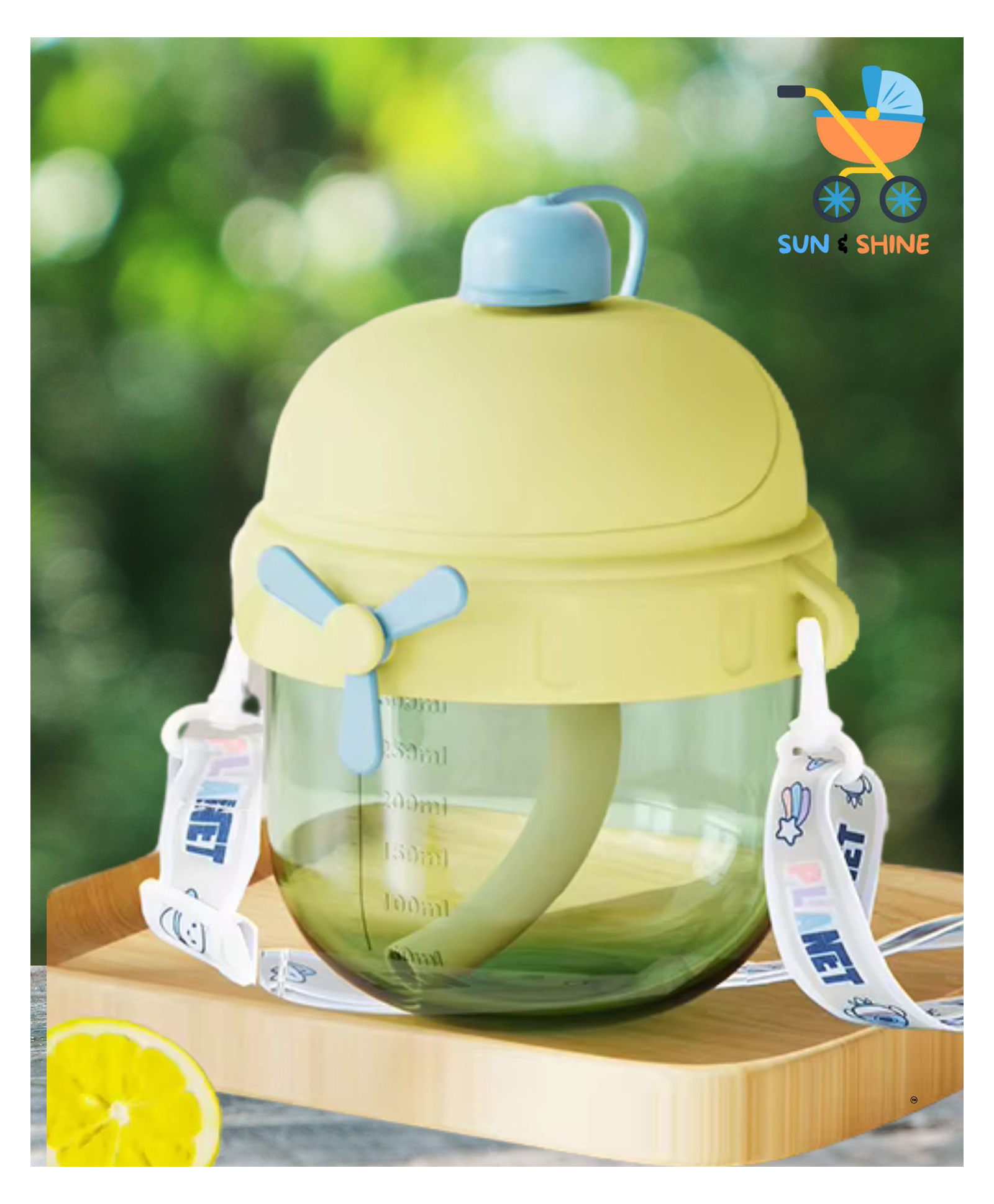 Sun & Shine | Aeroplane Design Premium Sipper Water Bottle for School Kids | Boys and Girls with Straw | Leak Proof, BPA Free | 2-5 years | 300 ml (Yellow)-image-6