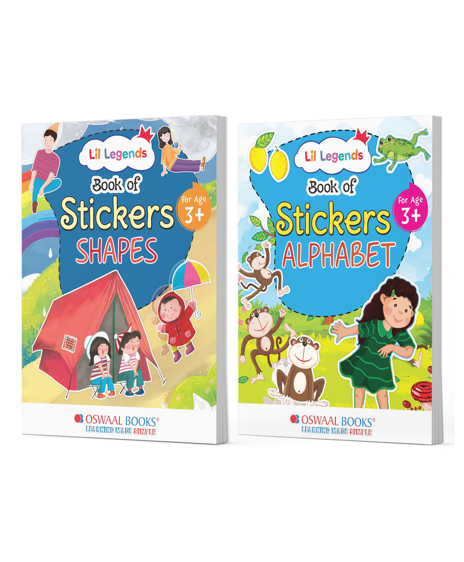 Oswaal Books Lil Legends 2-Book Sticker Combo Shapes & English Alphabet Learning Books for Kids (Age 3+) | Fun Peel-and-Stick Activity Set-image-14