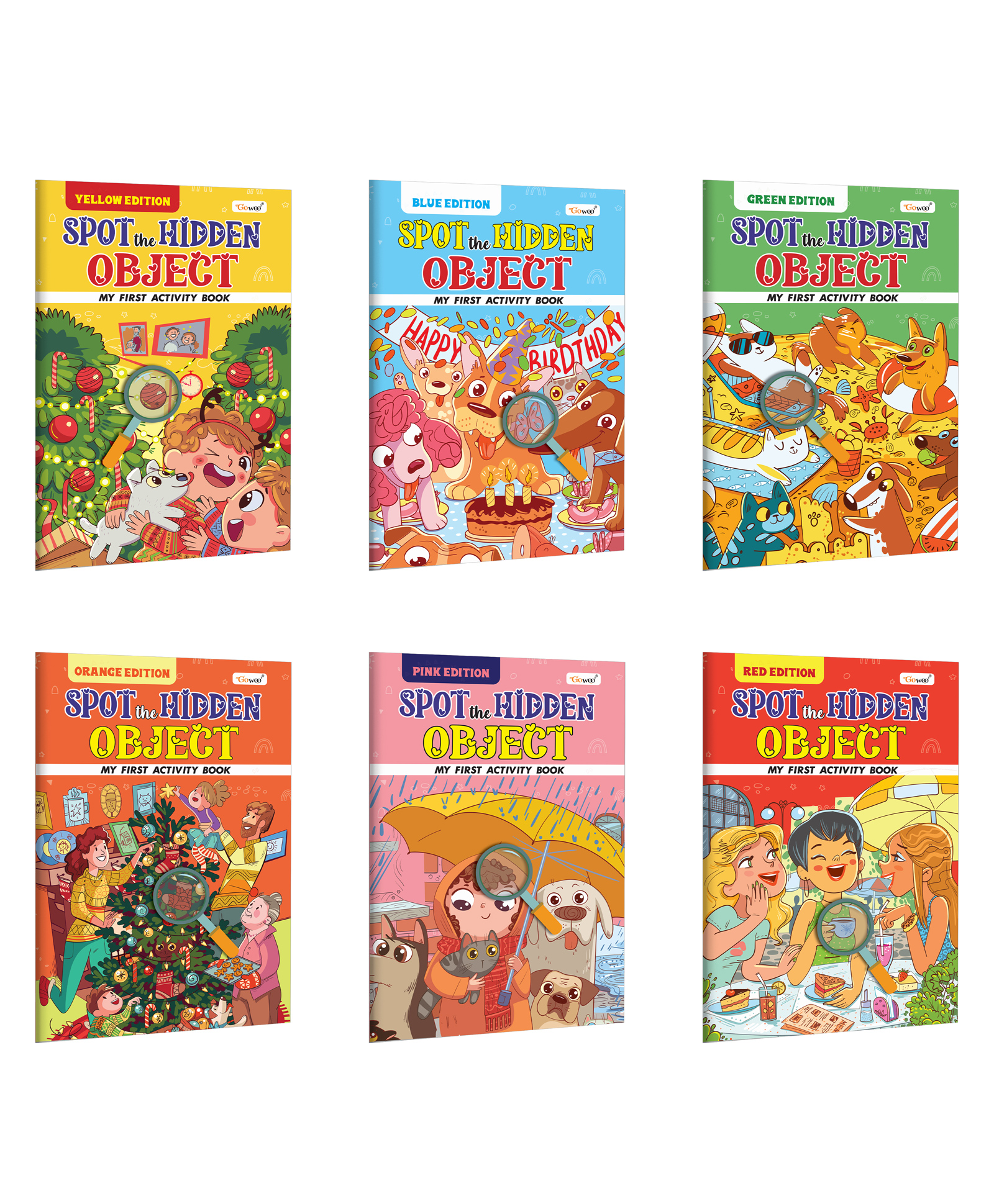 My First Activity Book Spot the Hidden Object Yellow, Green, Blue, Pink, Orange and Red Edition :- Kindergarten learning activity book, Educational workbook for kids | Pack of 6 Activity books-image-40