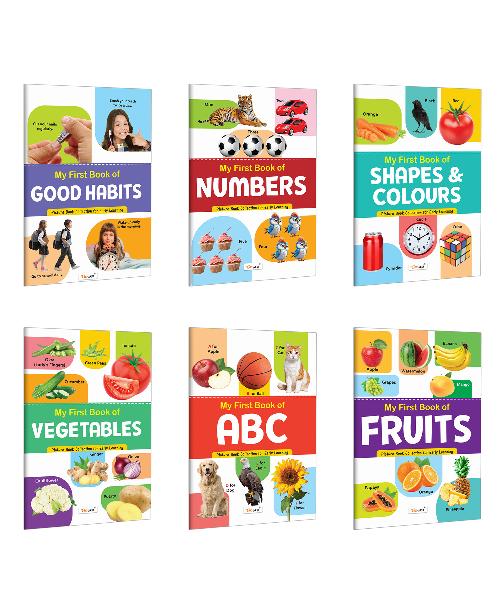 My First Book of ABC, Numbers, Fruits, Vegetables, Shapes & Colours and Good Habits :- Interactive learning book for preschool, Colourful learning book for children | Pack of 6 books - English-image-17