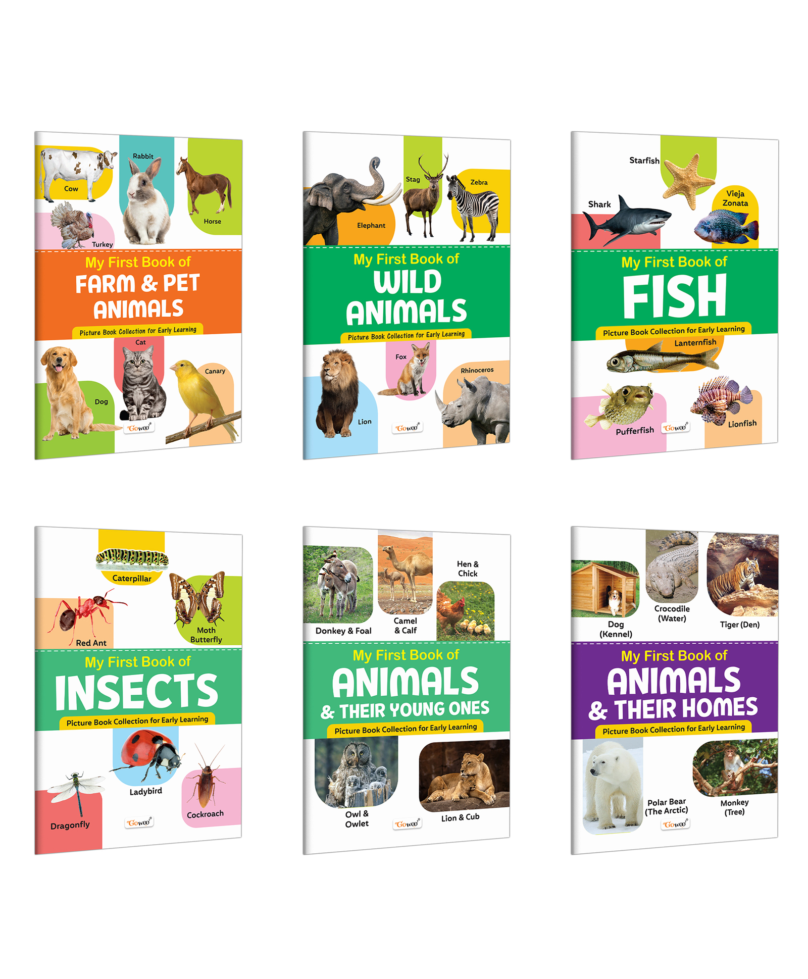 My First Book of Farm & Pet Animals, Wild Animals, Fish and more :- educational book for kids, Picture book for toddlers, Book for early learners, Colourful learning book | Pack of 6 books - English-image-20