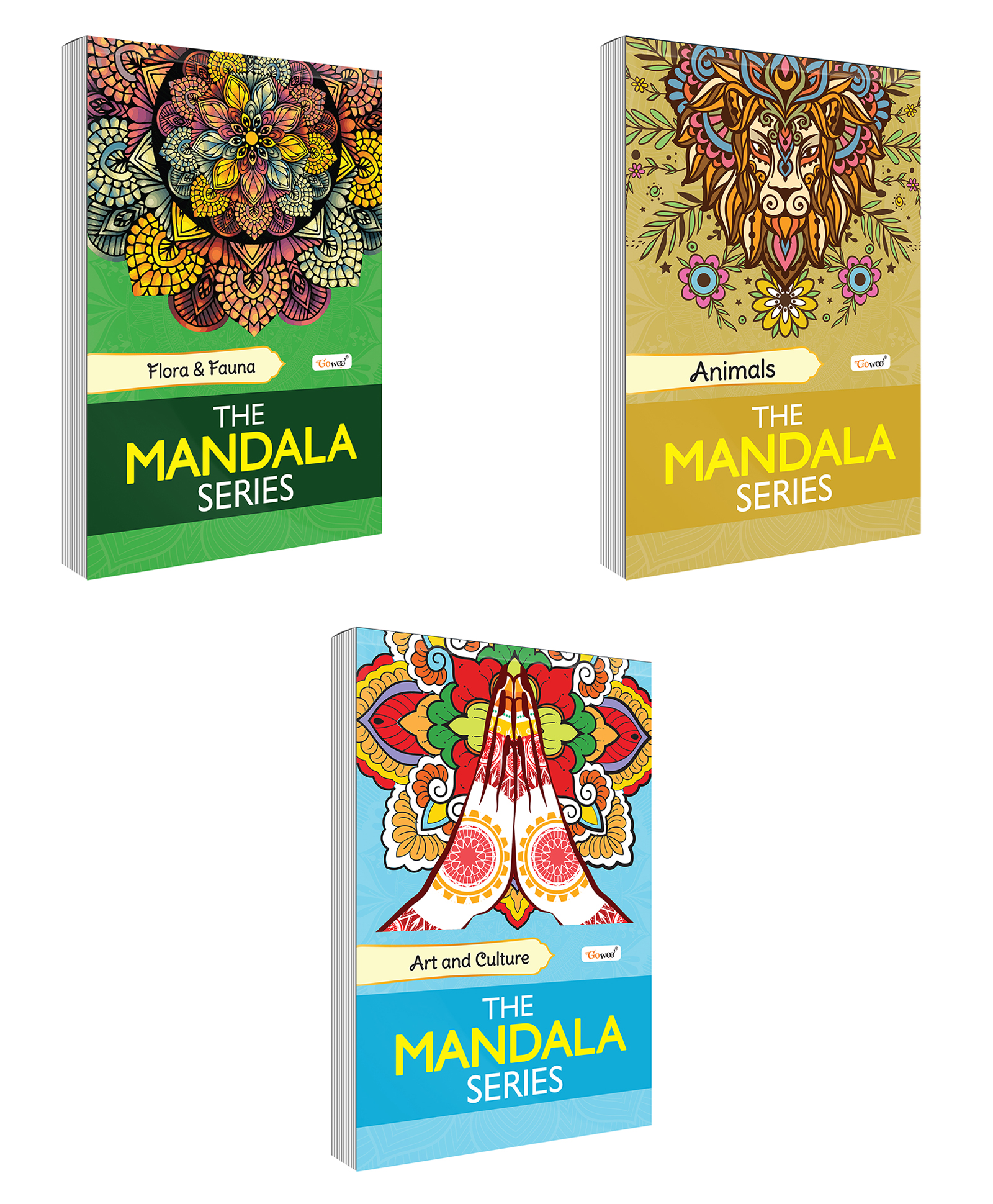 Animals, Art & Culture and Flora & Fauna - The Mandala Series :- Mindfulness colouring book, adult coloring workbook | Pack of 3 Colouring books-image-38