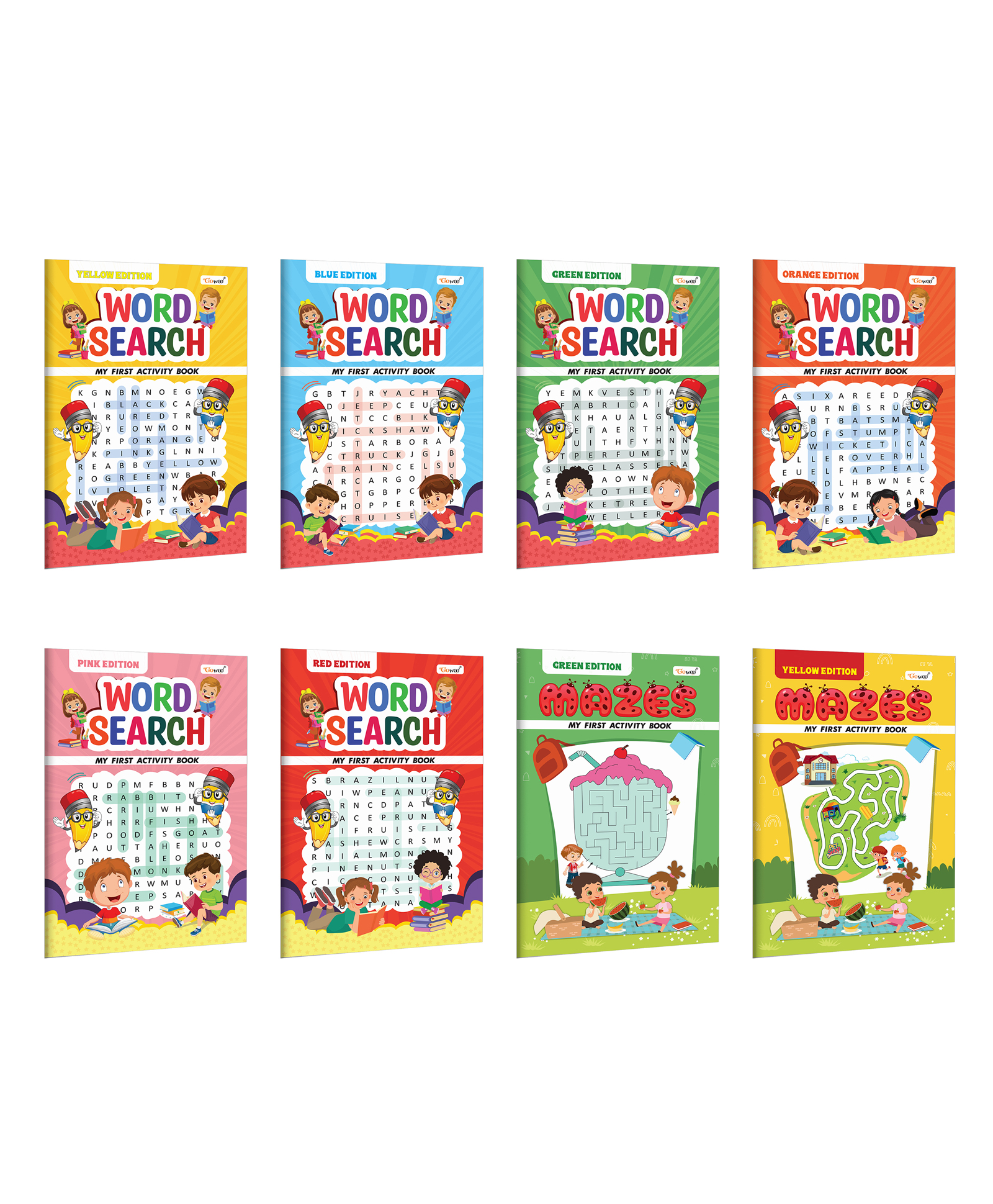 My First Activity Book Word Search and Mazes Yellow, Green, Blue, Pink, Orange and Red Edition :- Toddler educational workbook, Kids activity book, Early learning book | Pack of 8 Activity books-image-48