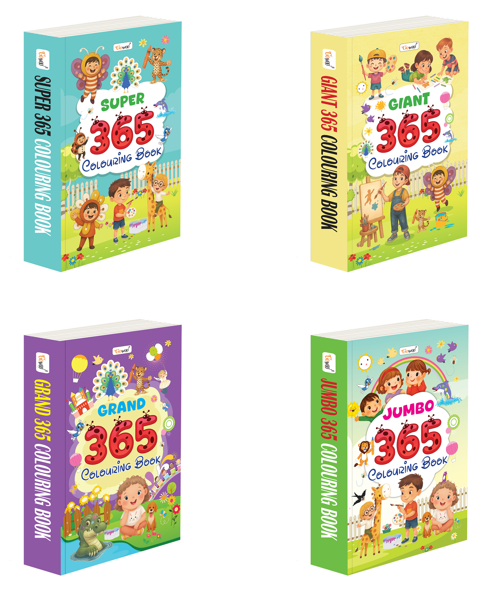 GRAND, JUMBO, SUPER and GIANT 365 Colouring Book early childhood learning book, Drawing and colouring workbook collection, Educational colouring books | Combo of 4 books-image-44