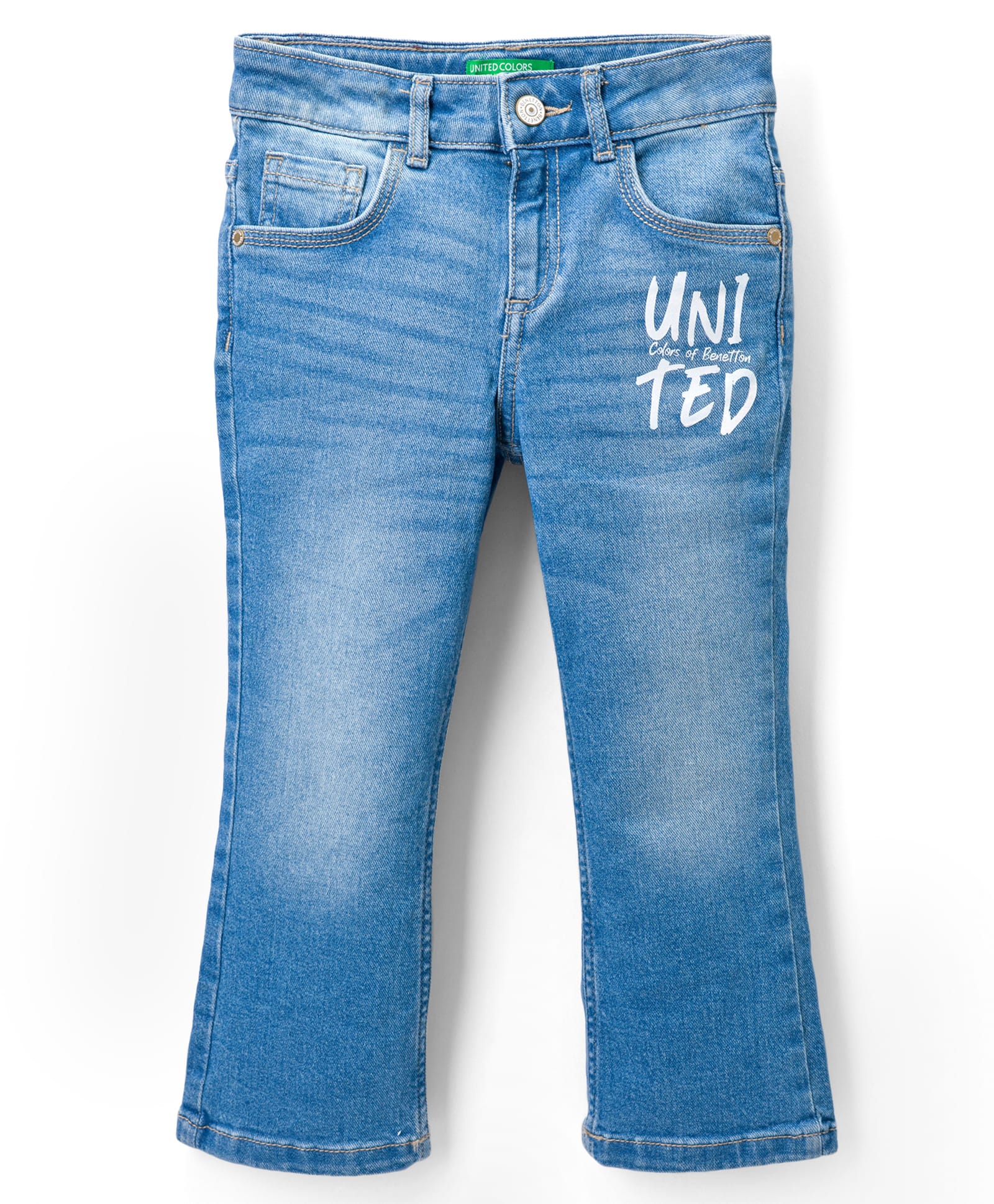 UCB Woven Full Length Solid Boot Cut Jeans - Blue-image-47