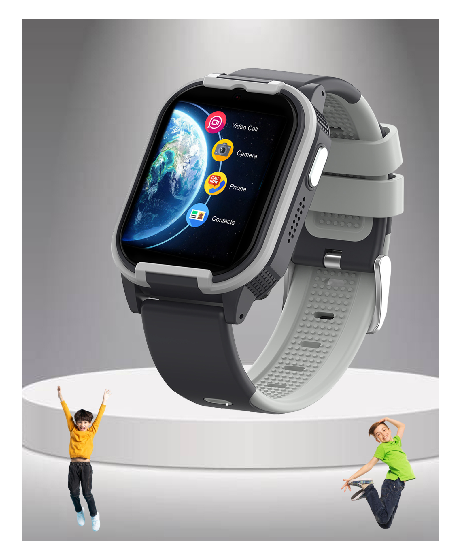 Spiky 4G Video Calling & Built In GPS Multifunctional Smart Watch - Black-picture-10