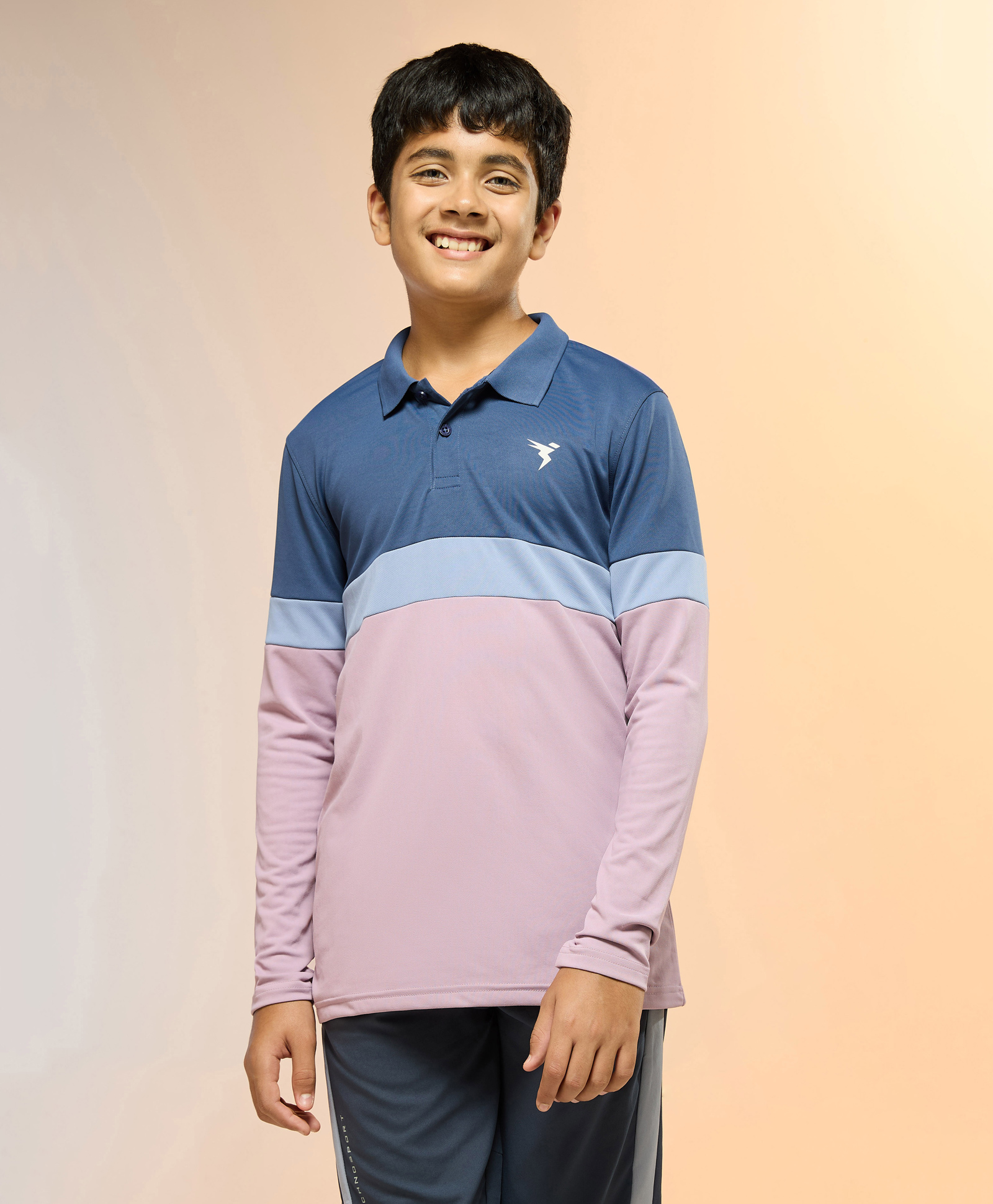 Technosport Knit Full Sleeves Colour Blocked Sports Polo Tee - Modern Brown-picture-23