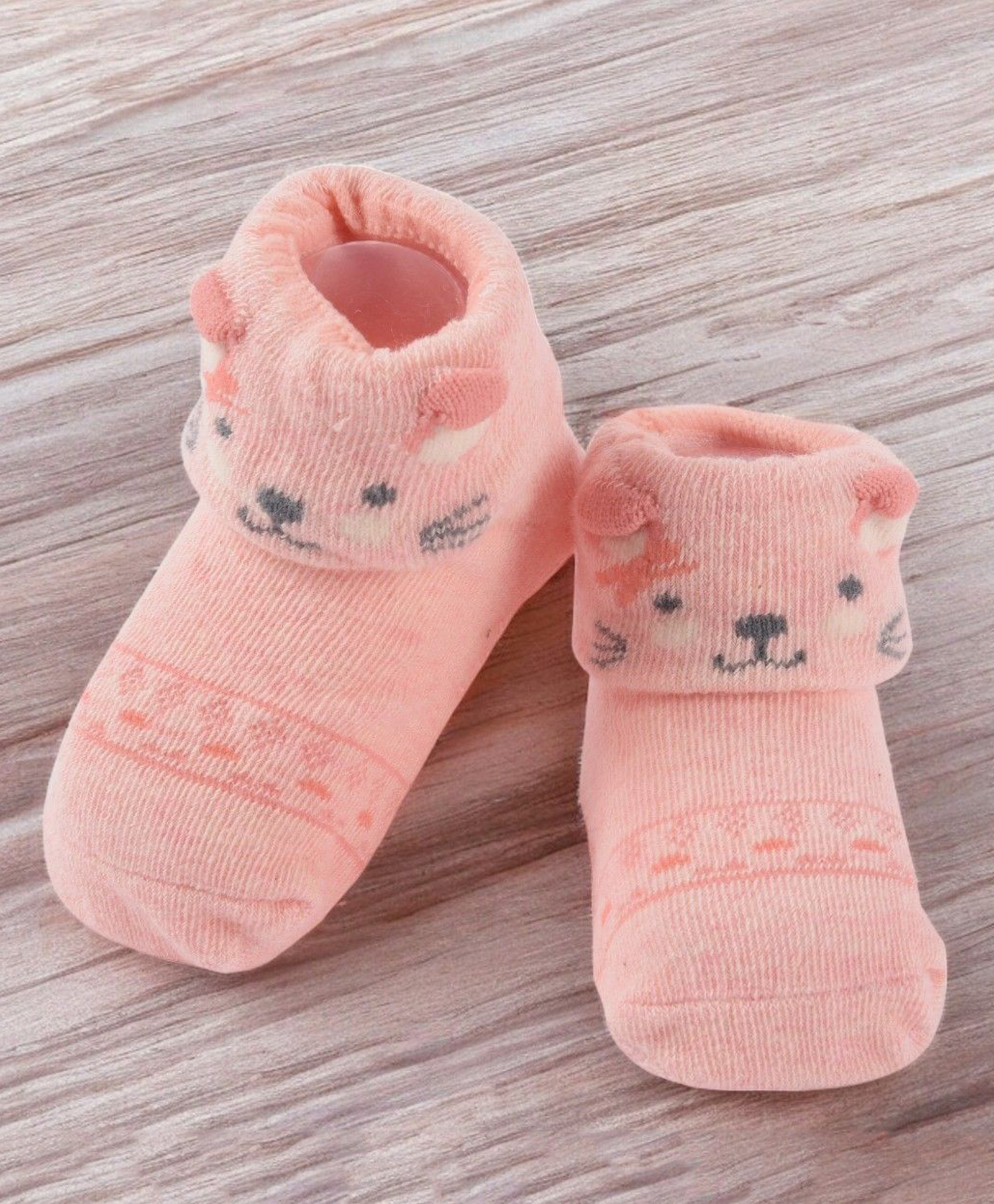 Yellow Bee Cotton Cute Animal Designed Socks - Light Peach-image-45