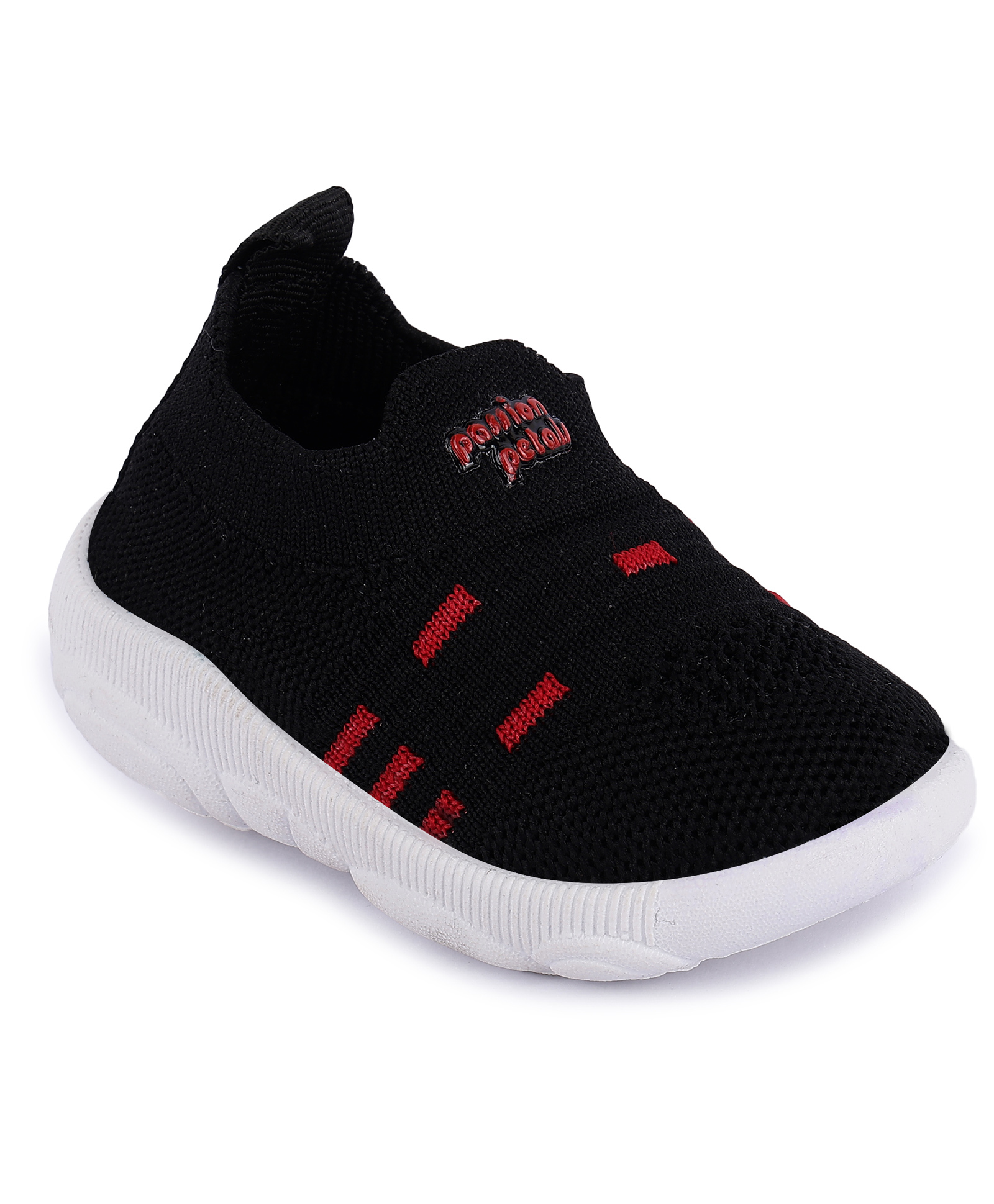 PASSION PETALS Abstract Designed Slip On Musical Shoes - Black & Red-picture-21