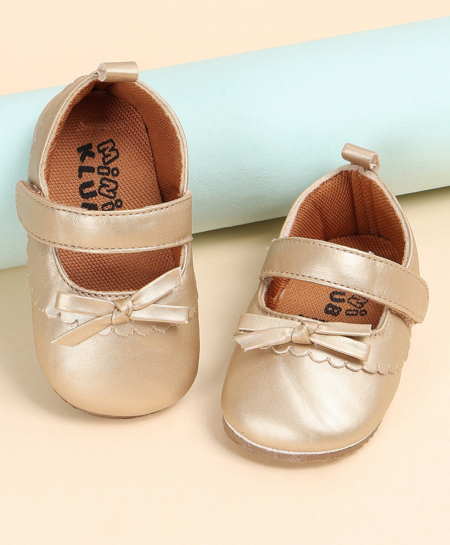 MINI KLUB Bow Applique Detailed Velcro Closure Mary Jane Ballerinas - Brown-picture-29