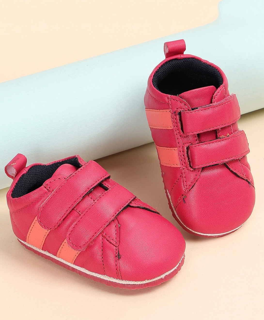 MINI KLUB Solid Velcro Closure Booties - Pink-picture-28