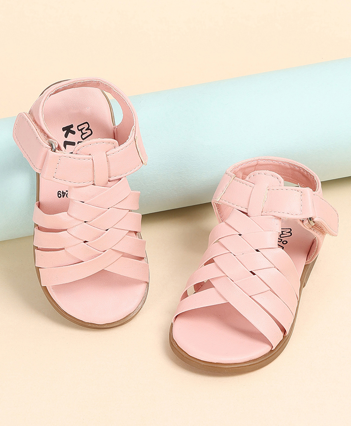 MINI KLUB MINI KLUB Solid Velcro Closure Gladiator Sandals - Pink-picture-13
