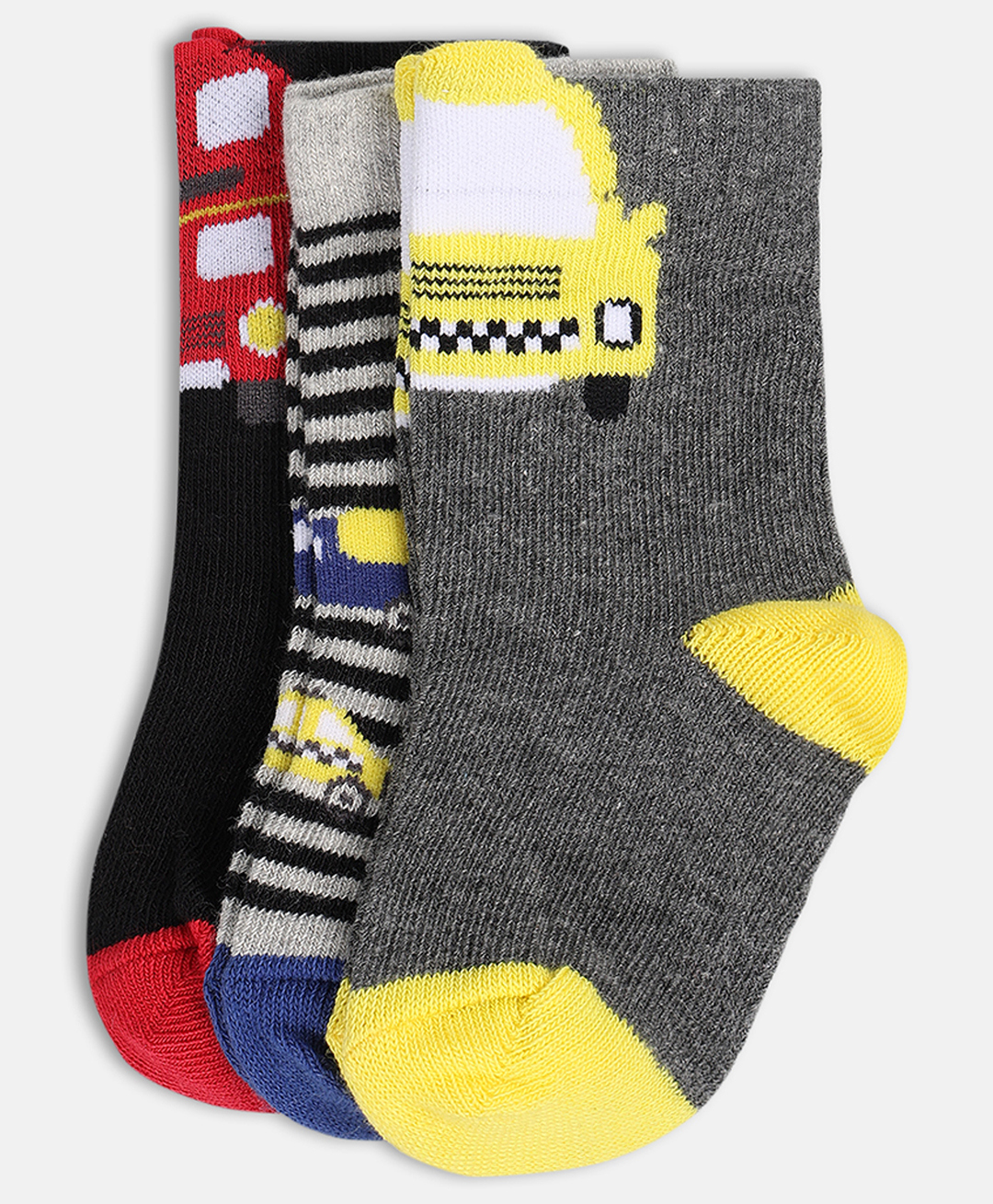 MINI KLUB Pack Of 3 Vehicles Printed Socks - Multi Colour-picture-20