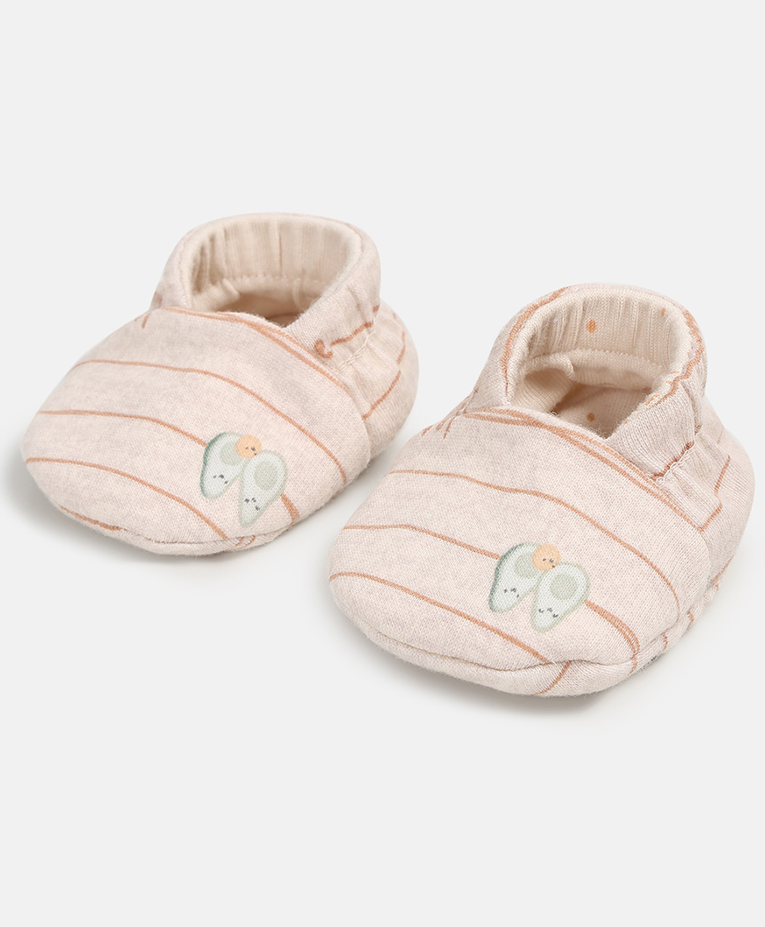 MINI KLUB Striped & Avocado Printed Unisex Booties Set - Multi Colour-image-33
