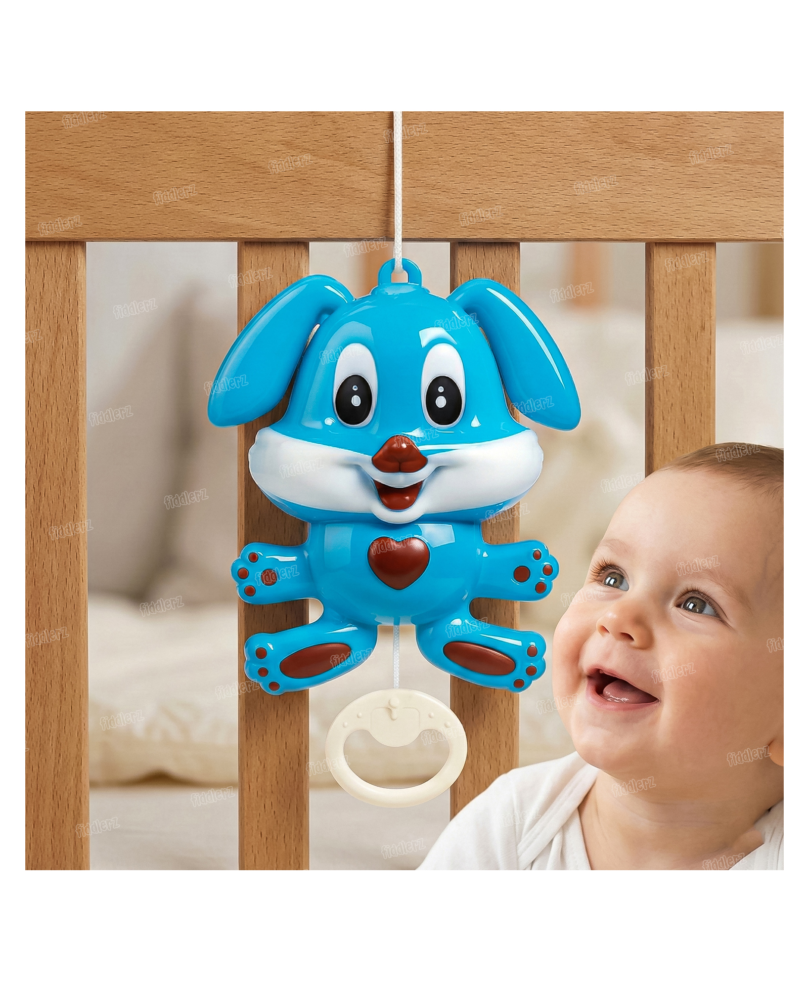 Fiddlerz Musical Bell Baby Toy with Pull String Cute Animal Design Musical Cradle Bell Hanging Toy with Soothing Music for Toddlers 6 Months+ (Random Dispatch)-image-15