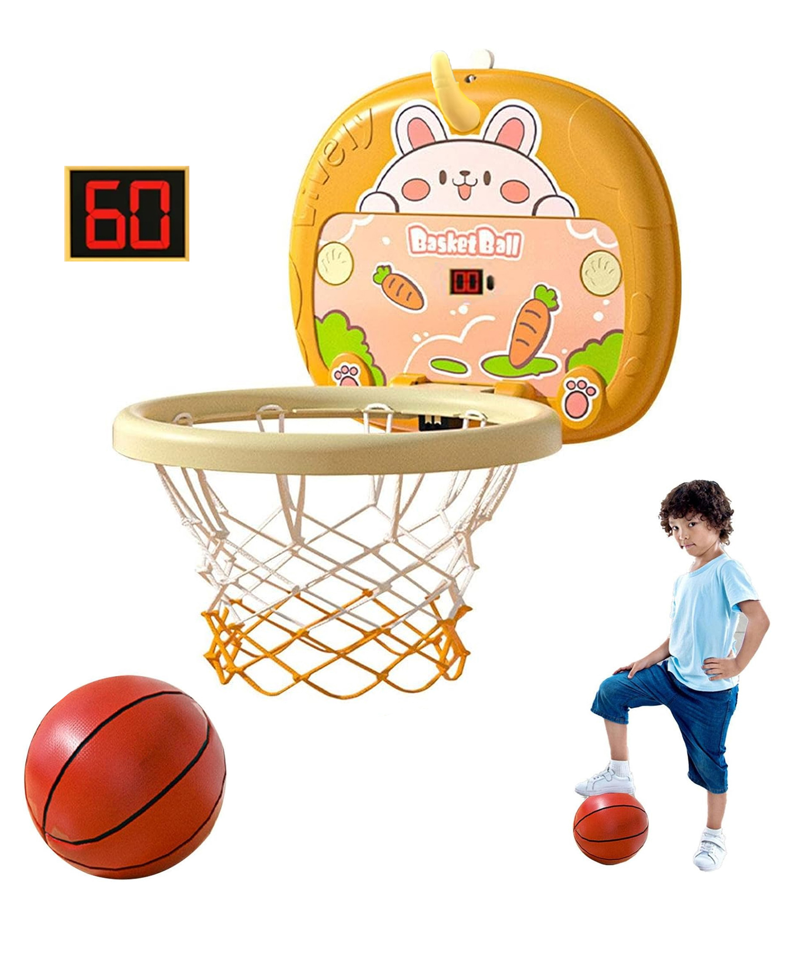 Kidology Indoor Mini Wall Basketball Hoop Set- Peach-image-39