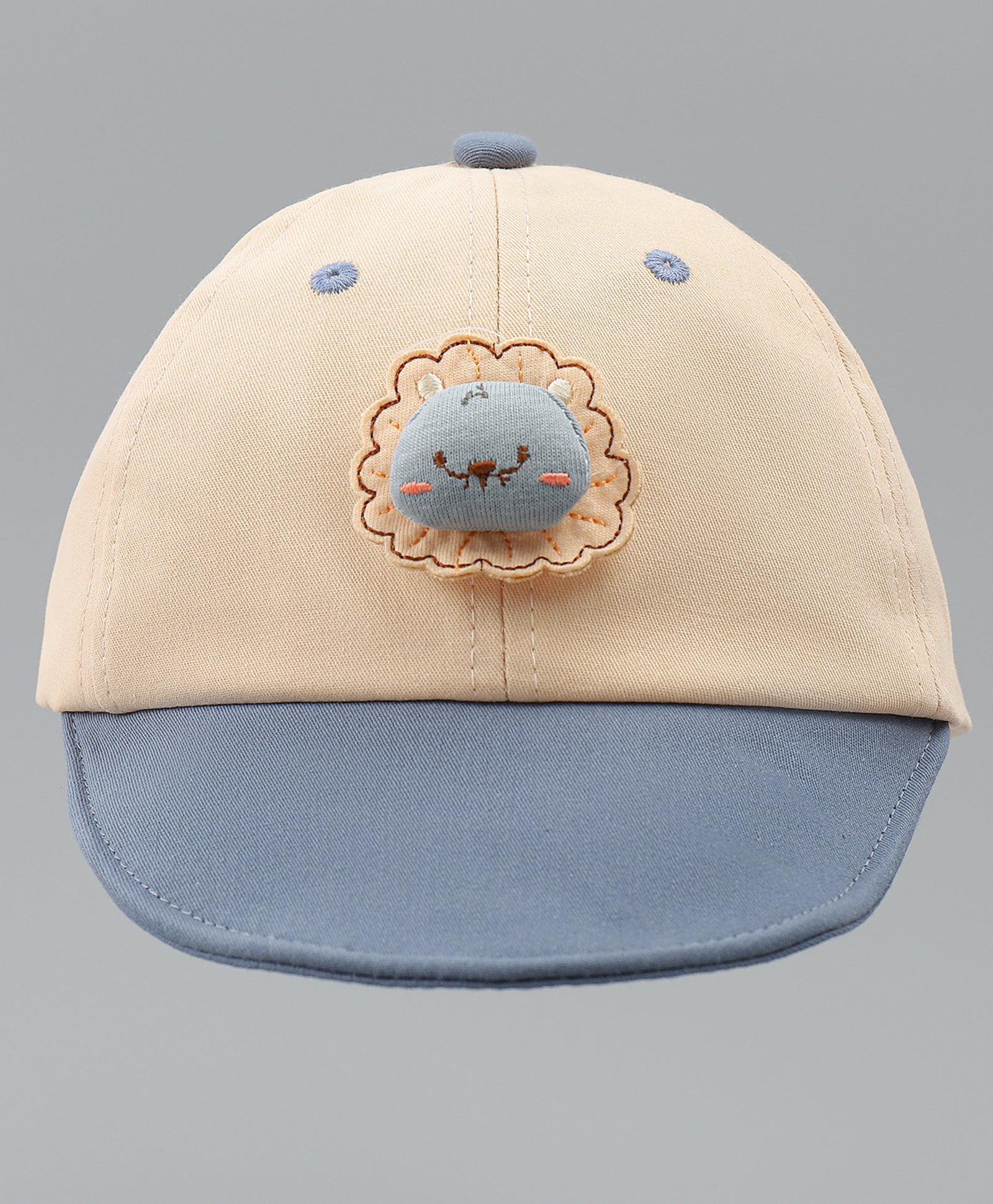 Babyhug Cotton Baseball Cap With Lion Applique Light Blue - Diameter 17 cm-picture-38