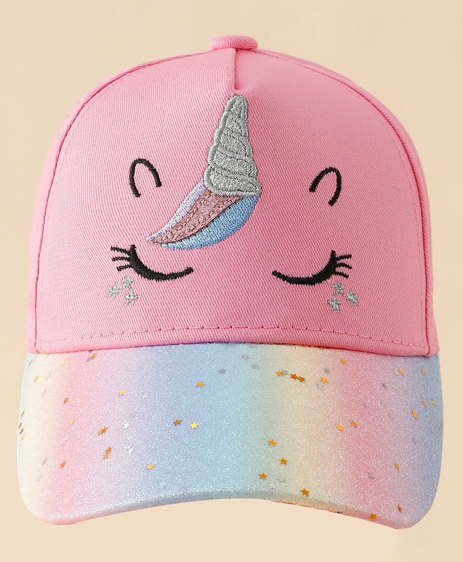 Pine Kids Baseball Cap With Unicorn Embroidery Pink - Diameter 17 cm