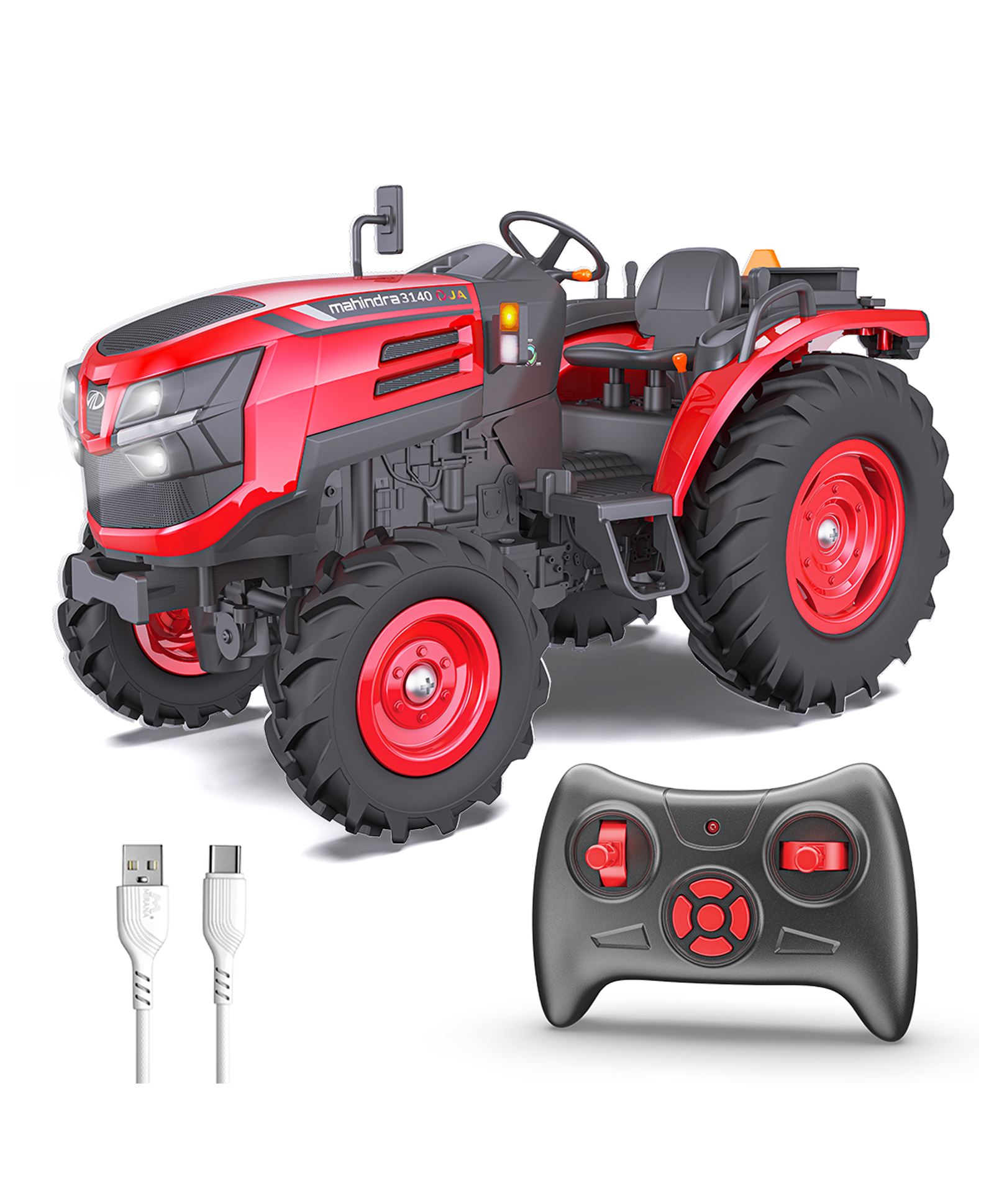 Mirana Toys Mahindra OJA RC Tractor Toy for Kids - Red
