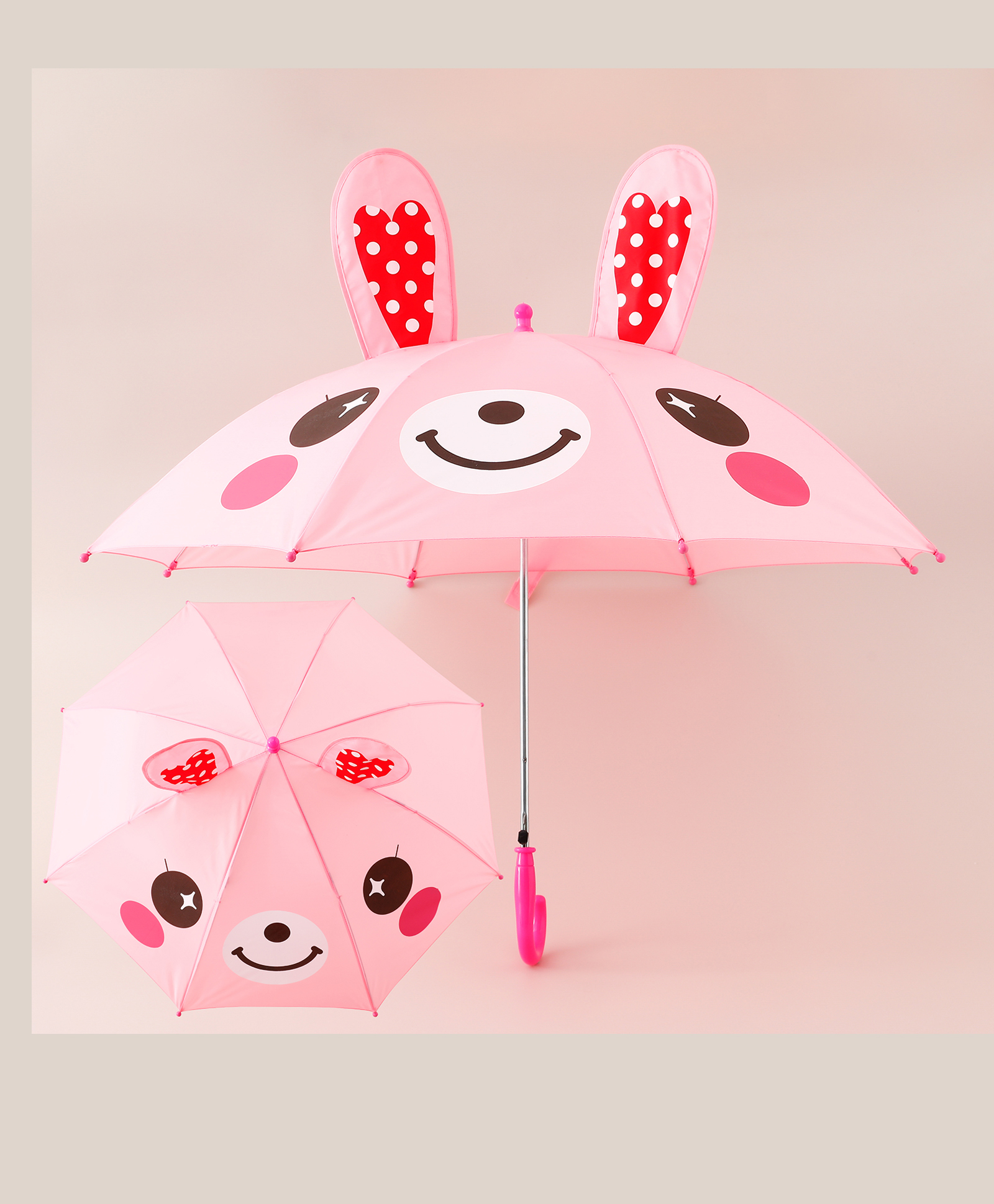 Babyhug Umbrella With Bunny Print & Applique - Pink-image-37
