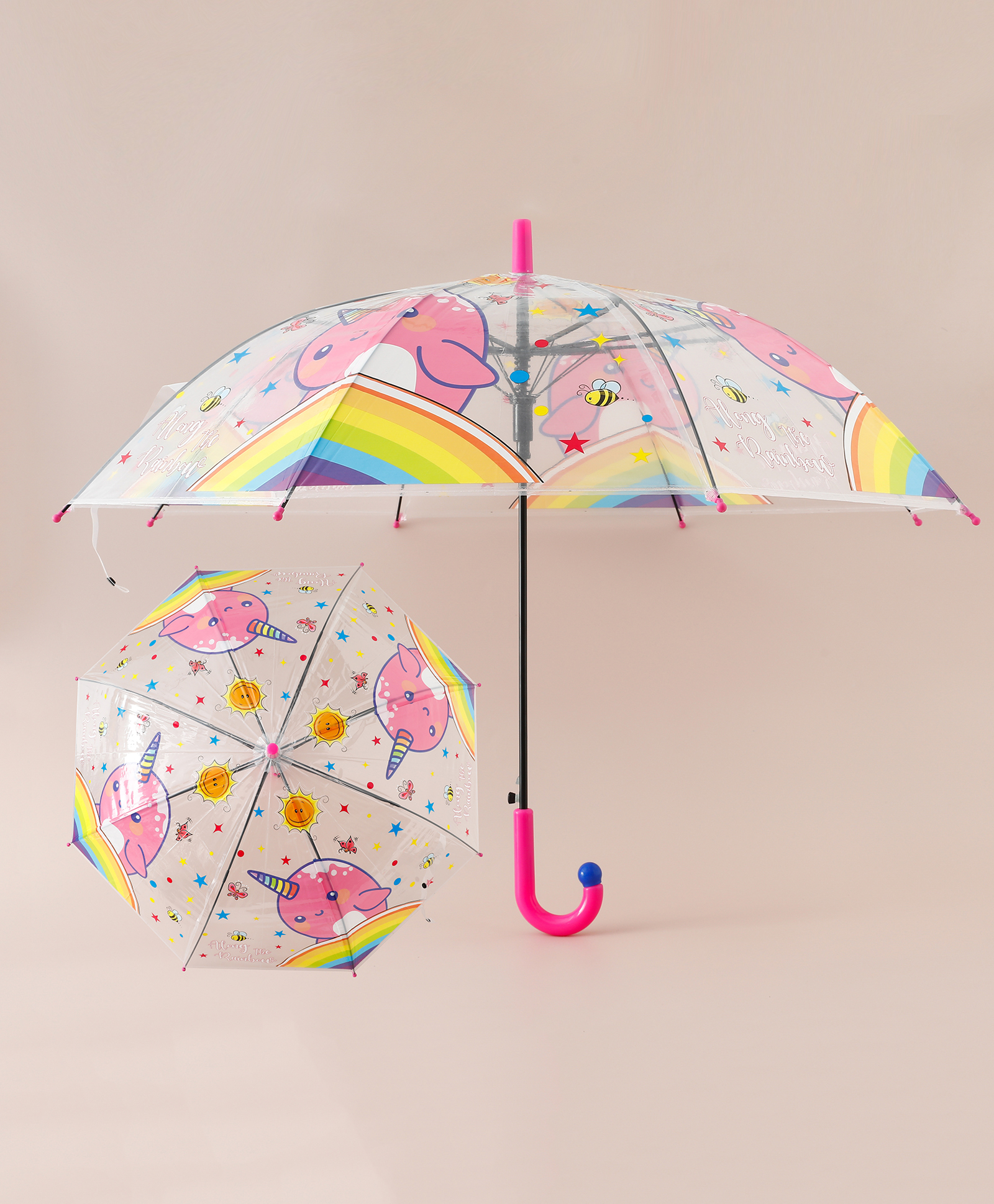 Babyhug Free Size Printed Umbrella - Dark Pink-image-40
