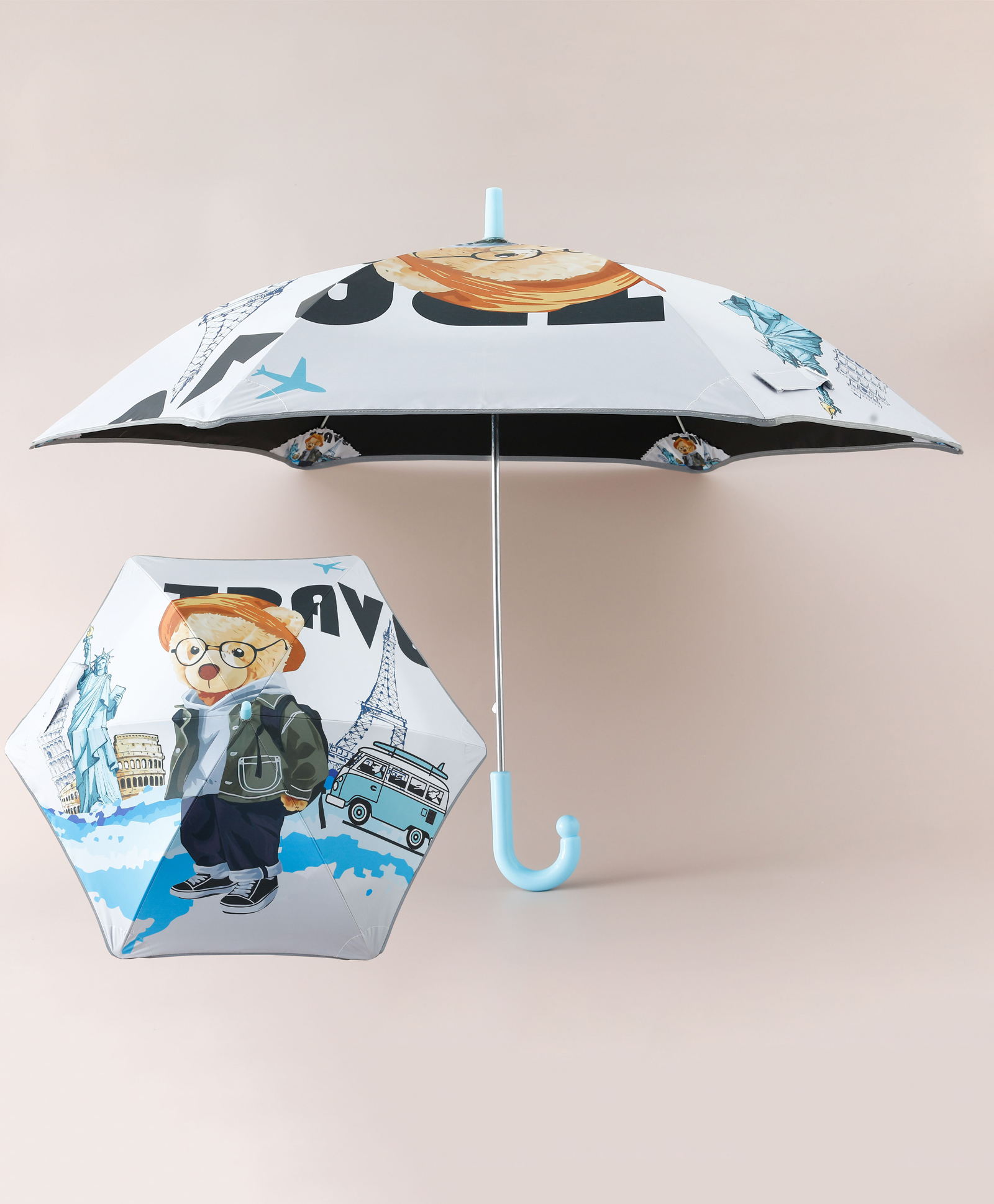 Pine Kids Unisex Umbrella With Bear Travel Print - Multicolor-picture-11