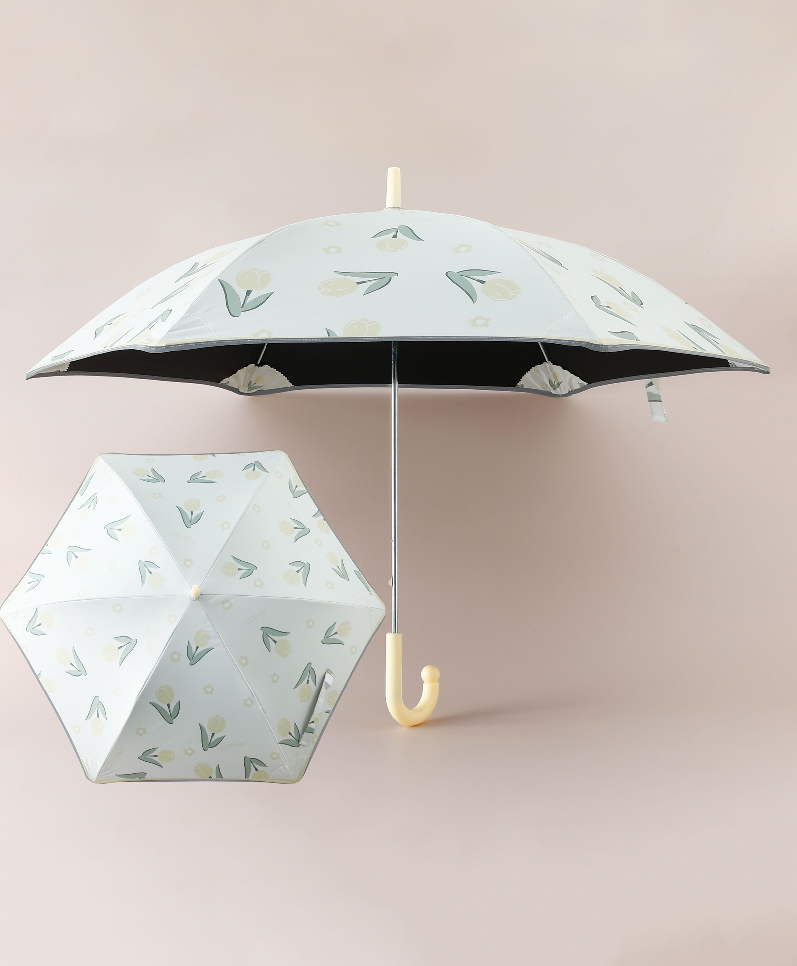 Pine Kids Free Size Floral Printed Umbrella - Yellow & Light Green-picture-25