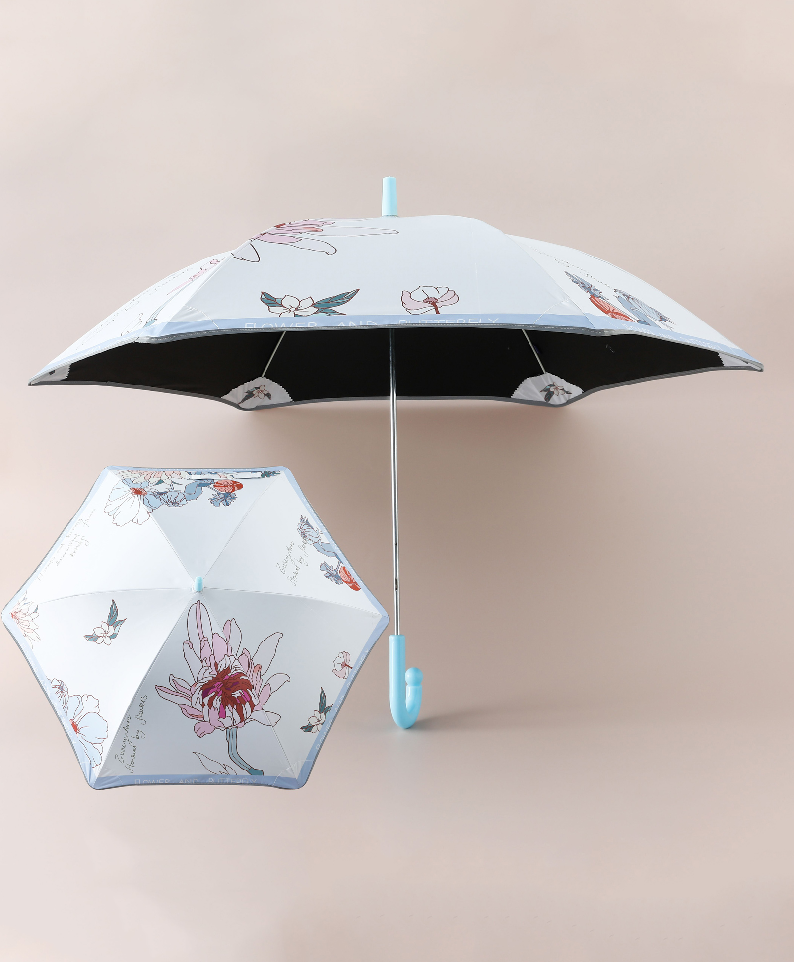 Pine Kids Free Size Floral Printed Umbrella - Light Blue-image-14