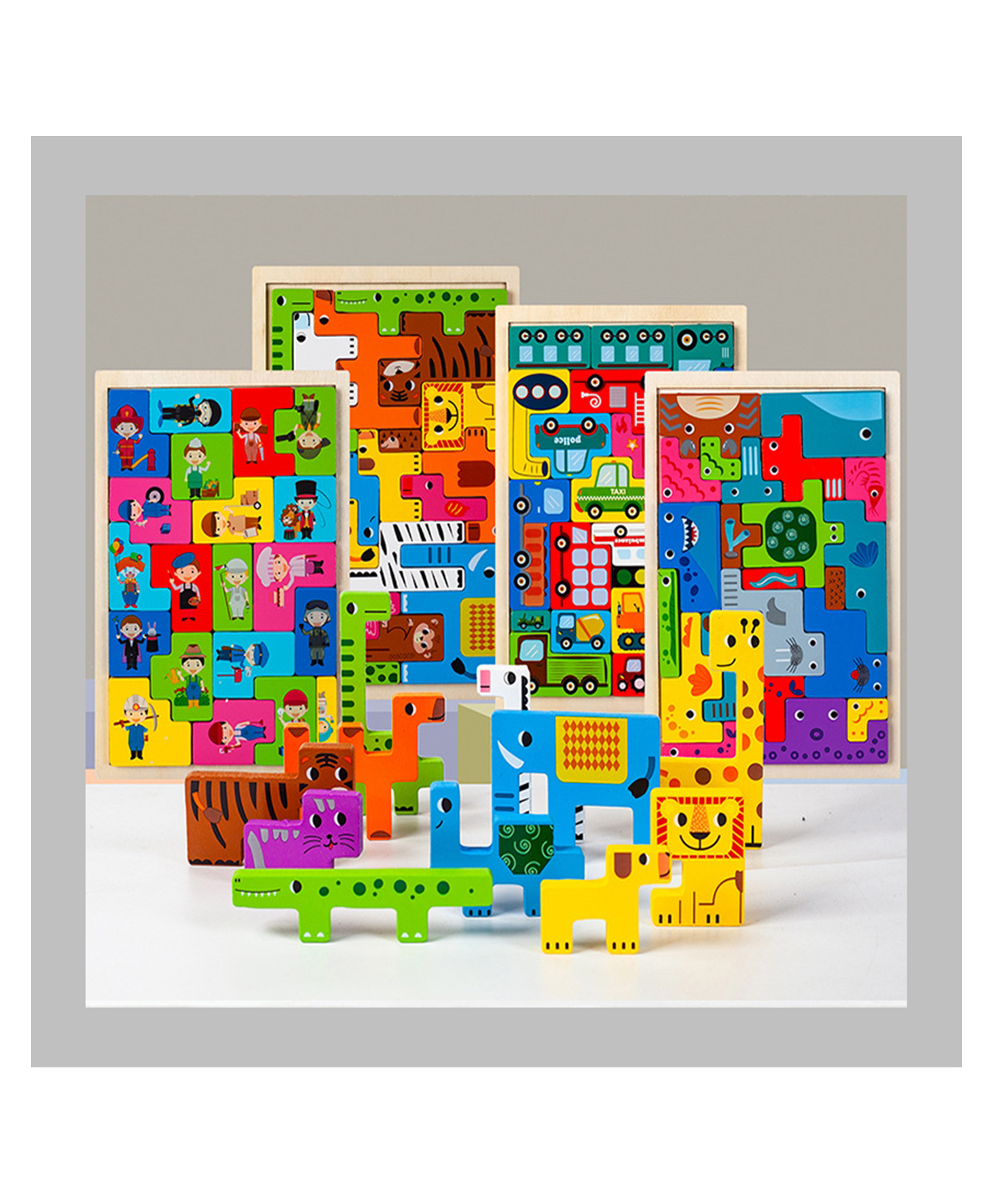 Muren Wooden Puzzle Toy-animals Shape Jigsaw Puzzle-early Learning Brain Teaser Game-3-10 Years-multicolor-random Design-pack of 1-image-22
