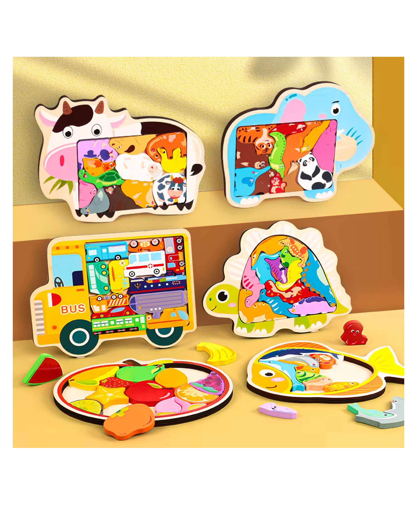 Muren Wooden Jigsaw Puzzles for Kids Ages 3-8 Toddlers Preschool Educational Learning -random Design-pack of 1-image-20