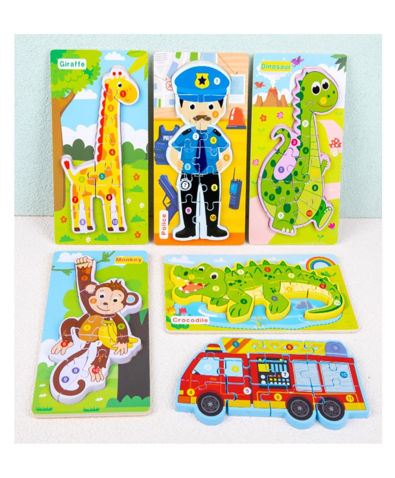 Muren 2 Pcs Colorful Figures Wooden Jigsaw Puzzles Montessori Toy Interactive Learning Toy-random Design-image-21