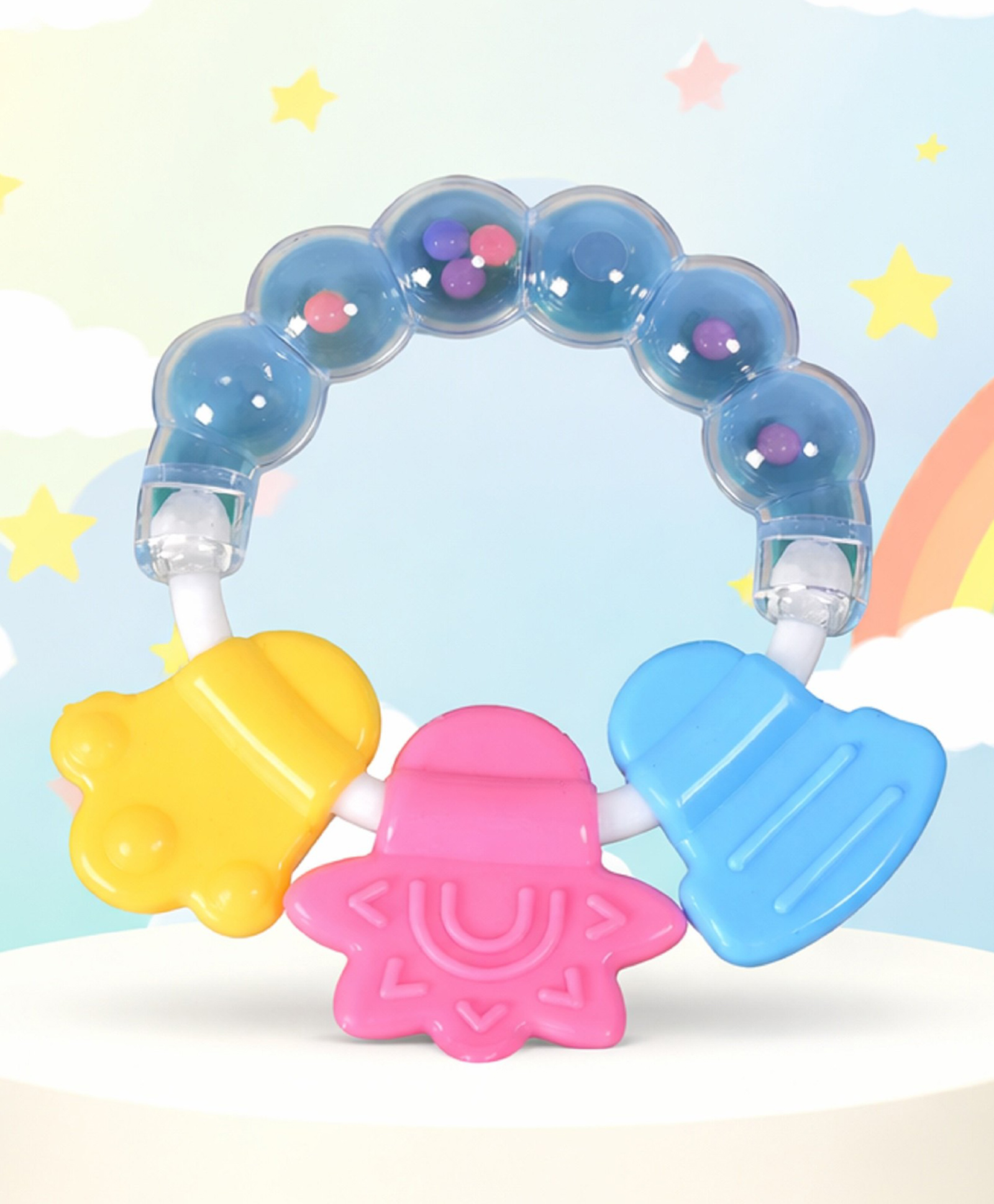 The Cheeky Kidzz Baby Ring Shape Musical Rattle Non Toxic Teething Toy BPA Free-picture-17