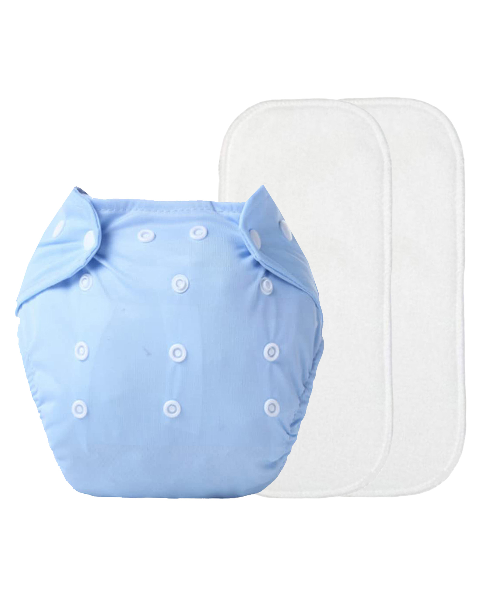 The Cheeky Kidzz 1 Baby Adjustable & Washable Reusable Cloth Diaper With 2 Absorbent White Insert Pads Wet-Free For New Borns/Toddlers/Infants (Blue)-image-48