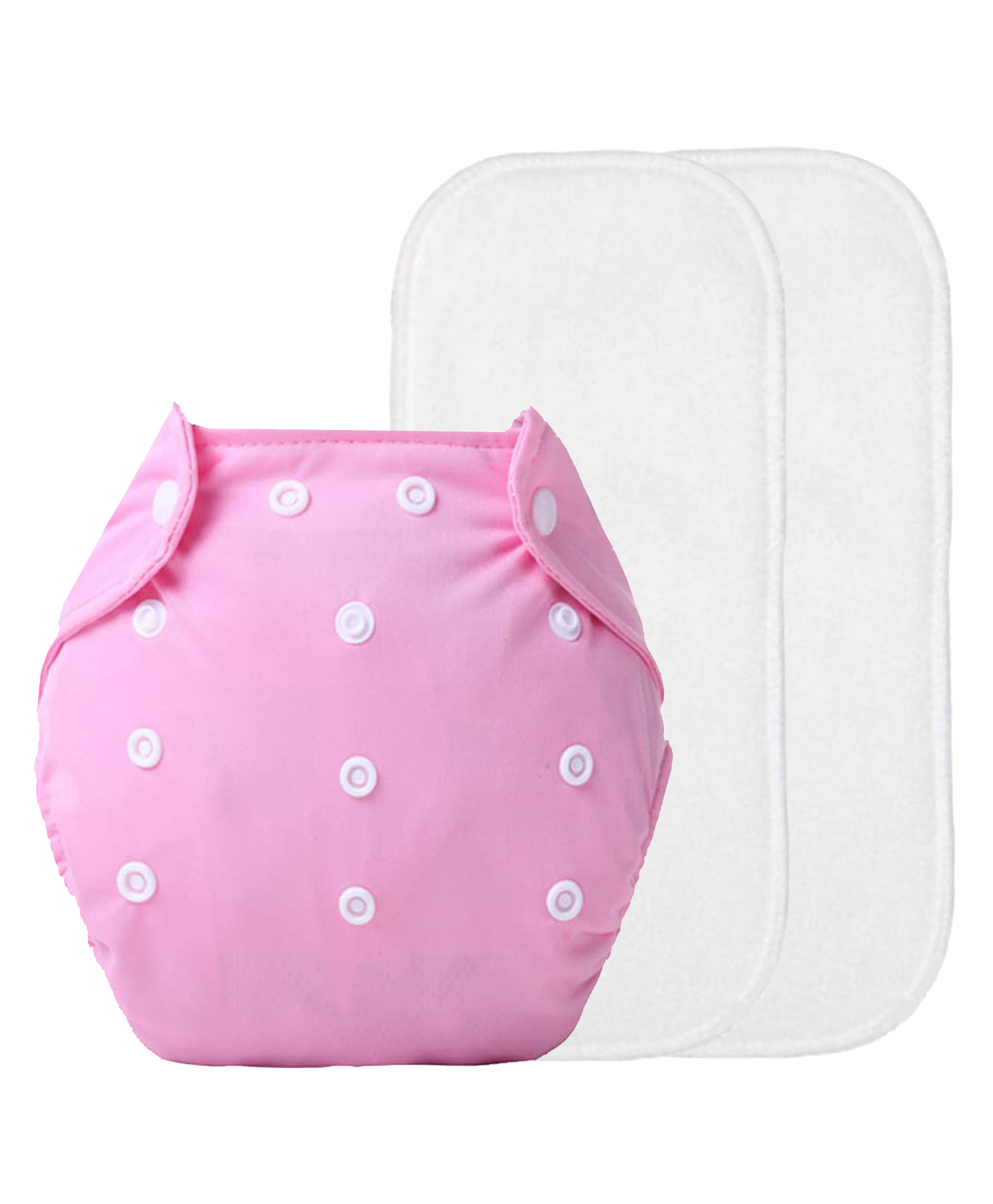The Cheeky Kidzz 1 Baby Adjustable & Washable Reusable Cloth Diaper With 2 Absorbent White Insert Pads Wet-Free For New Borns/Toddlers/Infants (Pink)-image-42