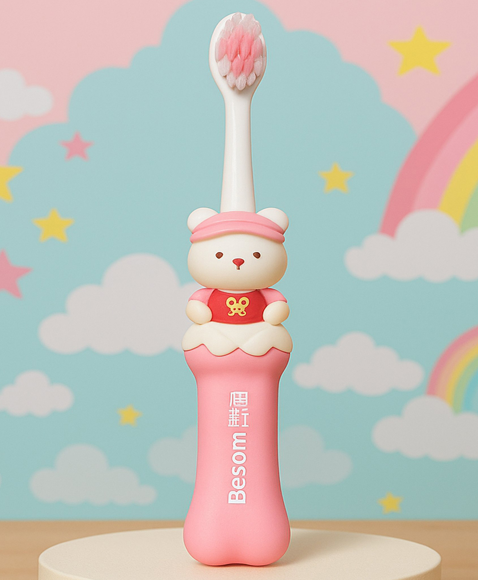 The Cheeky Kidzz Baby Supersoft Bristles Attractive Cap Cartoon Manual Toothbrush For Babies Everyday Use BPA Free (PINK)-image-7