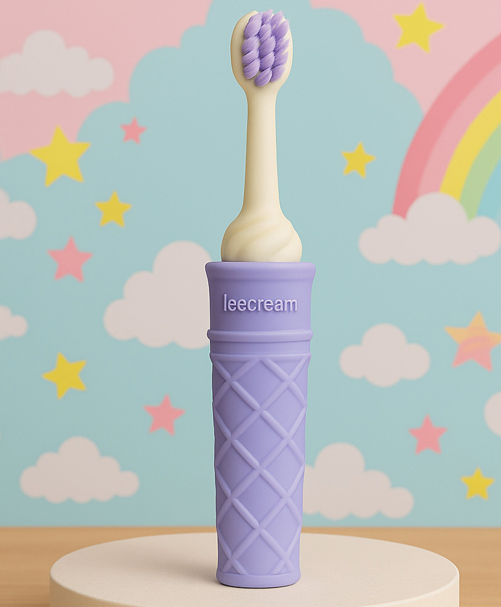 The Cheeky Kidzz Baby Soft Ultra Soft Bristles Ice Cream Cone Design Teeth Manual Toothbrush BPA Free For 1 to 10 Years Kids (PURPLE)-image-2