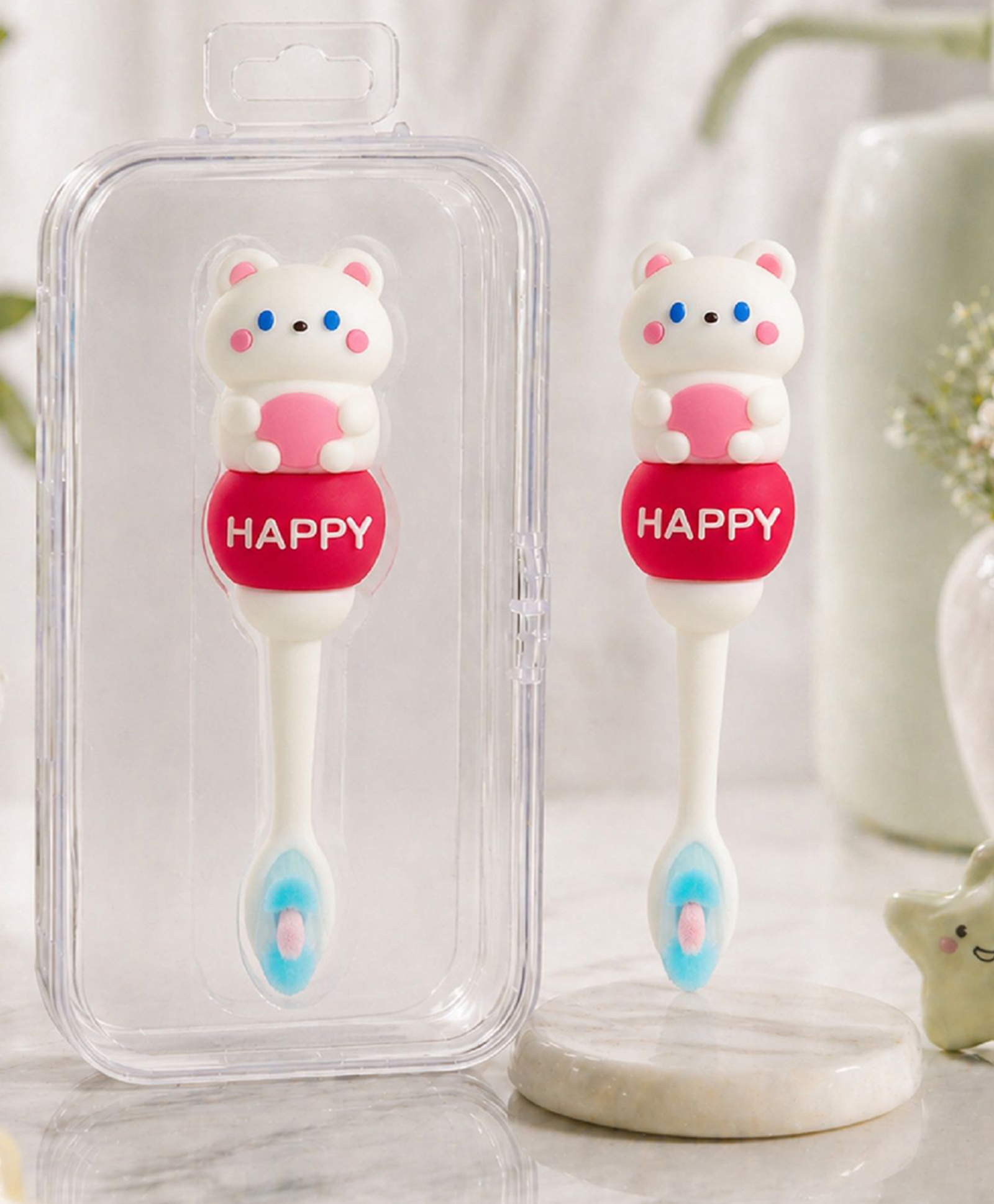 The Cheeky Kidzz Baby Ultra Soft Bristles First Smile Soft Bristles Bear Design Teeth Manual Toothbrush BPA Free For 1 to 10 Years Kids (MULTI-COLOUR)-picture-17