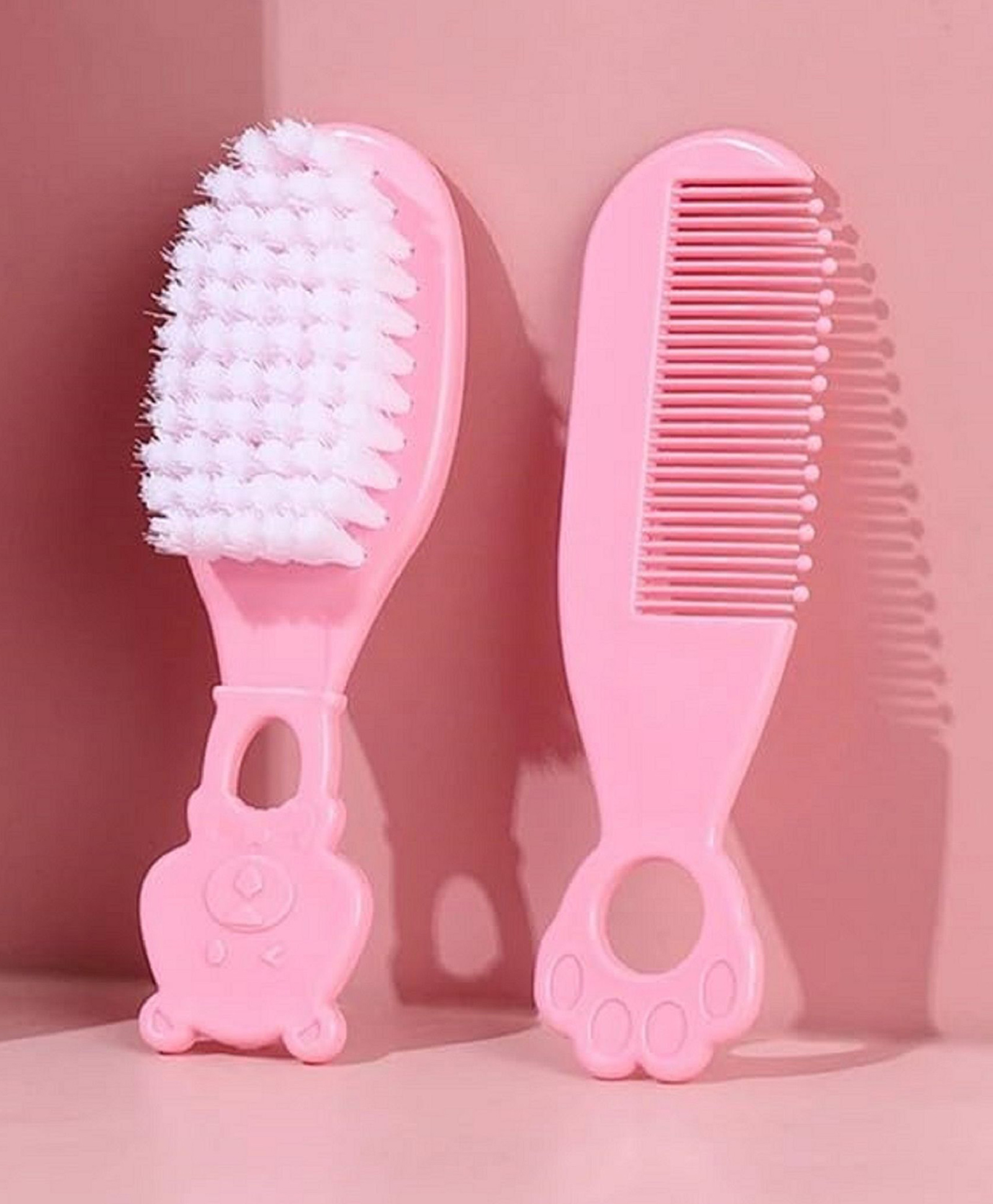 The Cheeky Kidzz Baby Ultras Soft Bristles Hair Care Brush And Comb Set Attractive Design for Babies Grooming BPA Free (Pink)-image-30