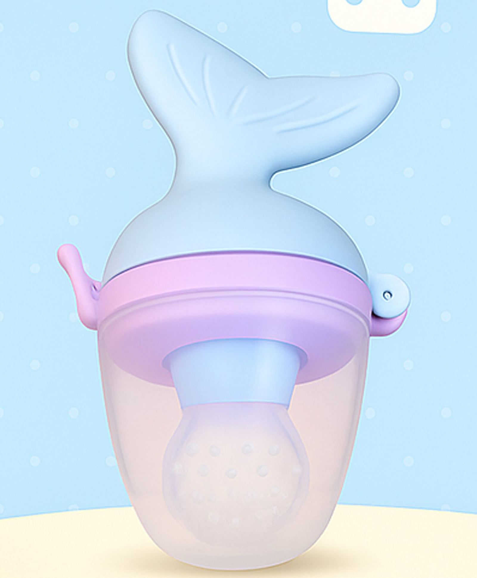 Tinny Tots Baby Fresh Food Vegetable Fruit Feeder Fish Design Nibbler Teether For New Born BPA Free (Purple)-image-49