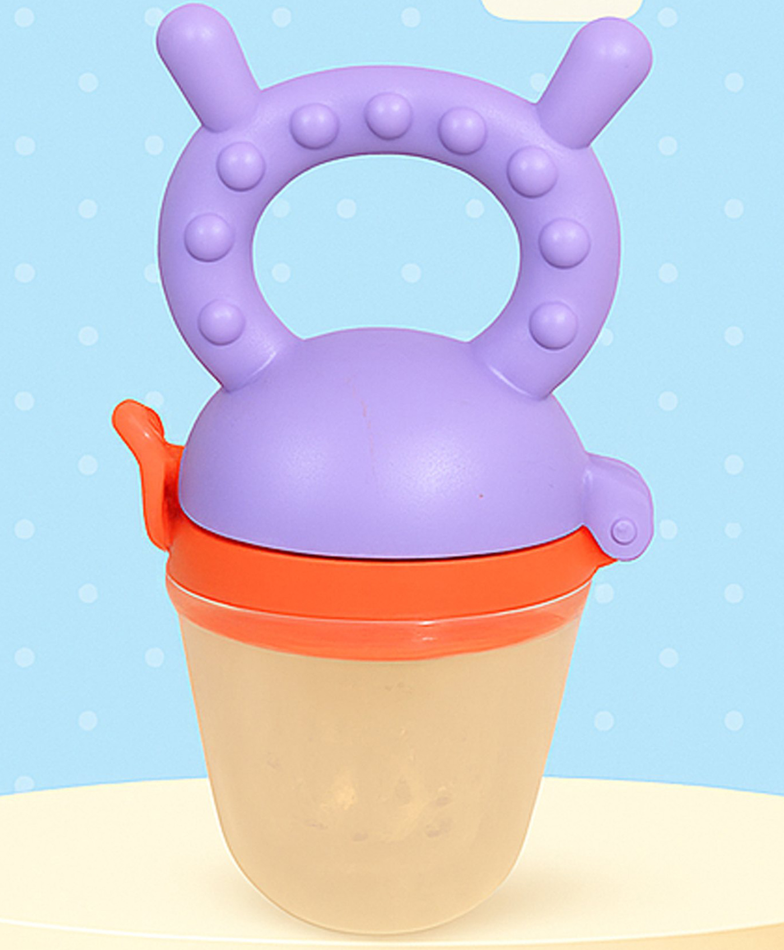 Tinny Tots Baby Bear Design Fresh Food Vegetable Fruit Feeder Feeding Nipple Teat Teether Soother (PURPLE)-image-25