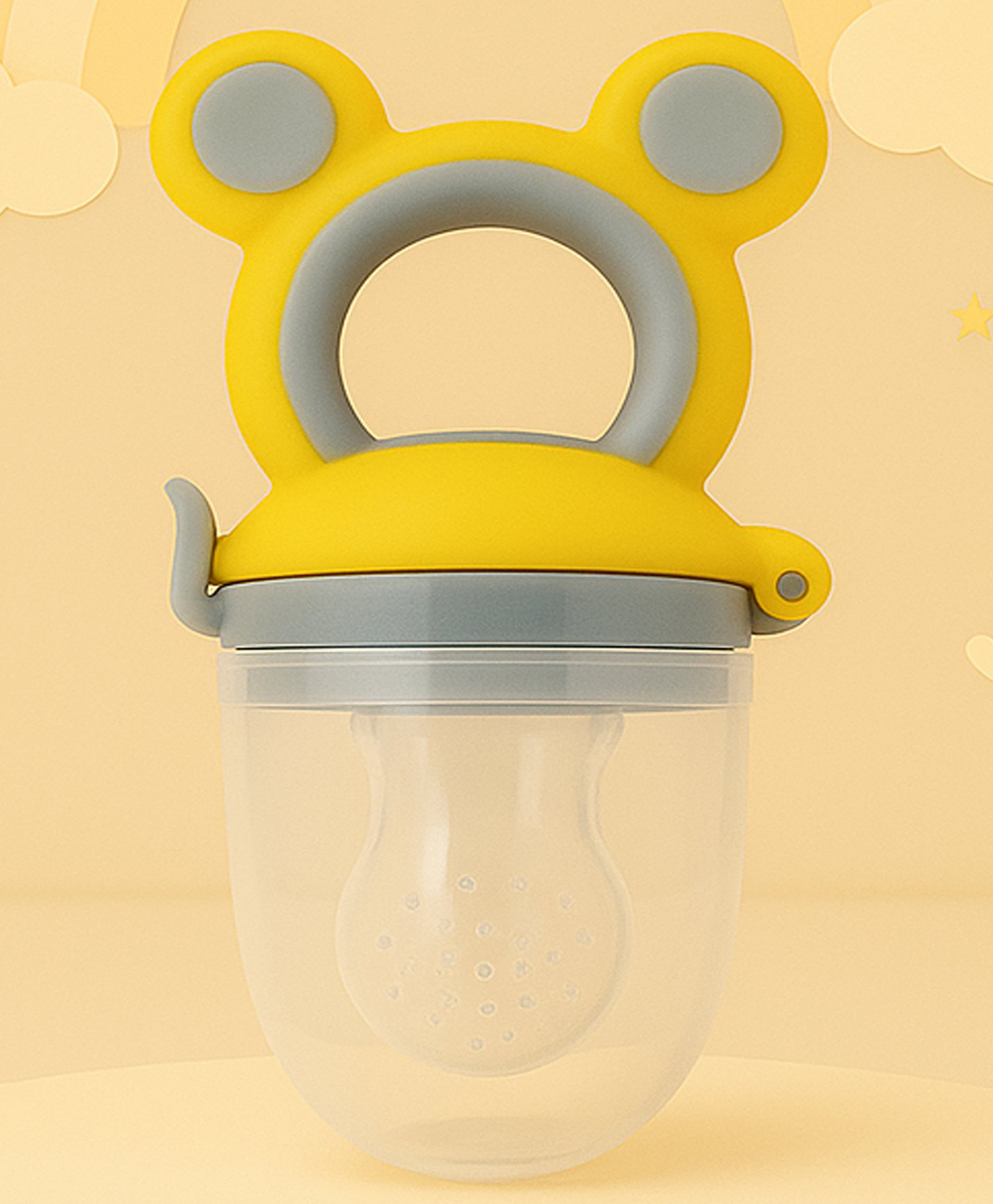 Tinny Tots Premium Baby Soother Fruit Vegetable Food Feeder Nibbler Teether For 3-24 Months Babies BPA Free (Yellow)-image-40
