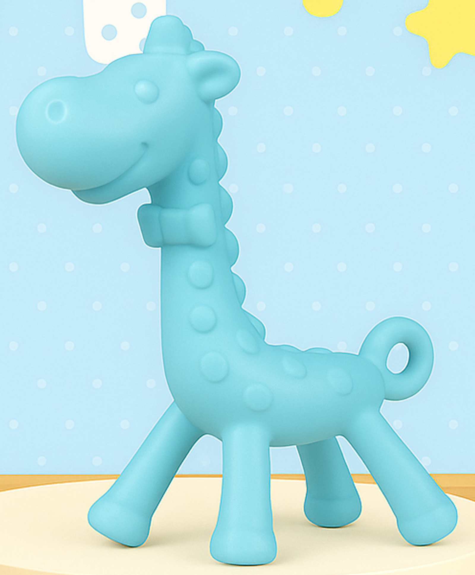 Tinny Tots Baby Soft Silicone Giraffe Shape Teething Bendable Teether For Babies Oral Dental Care BPA-Free (MIX COLOUR)-picture-16