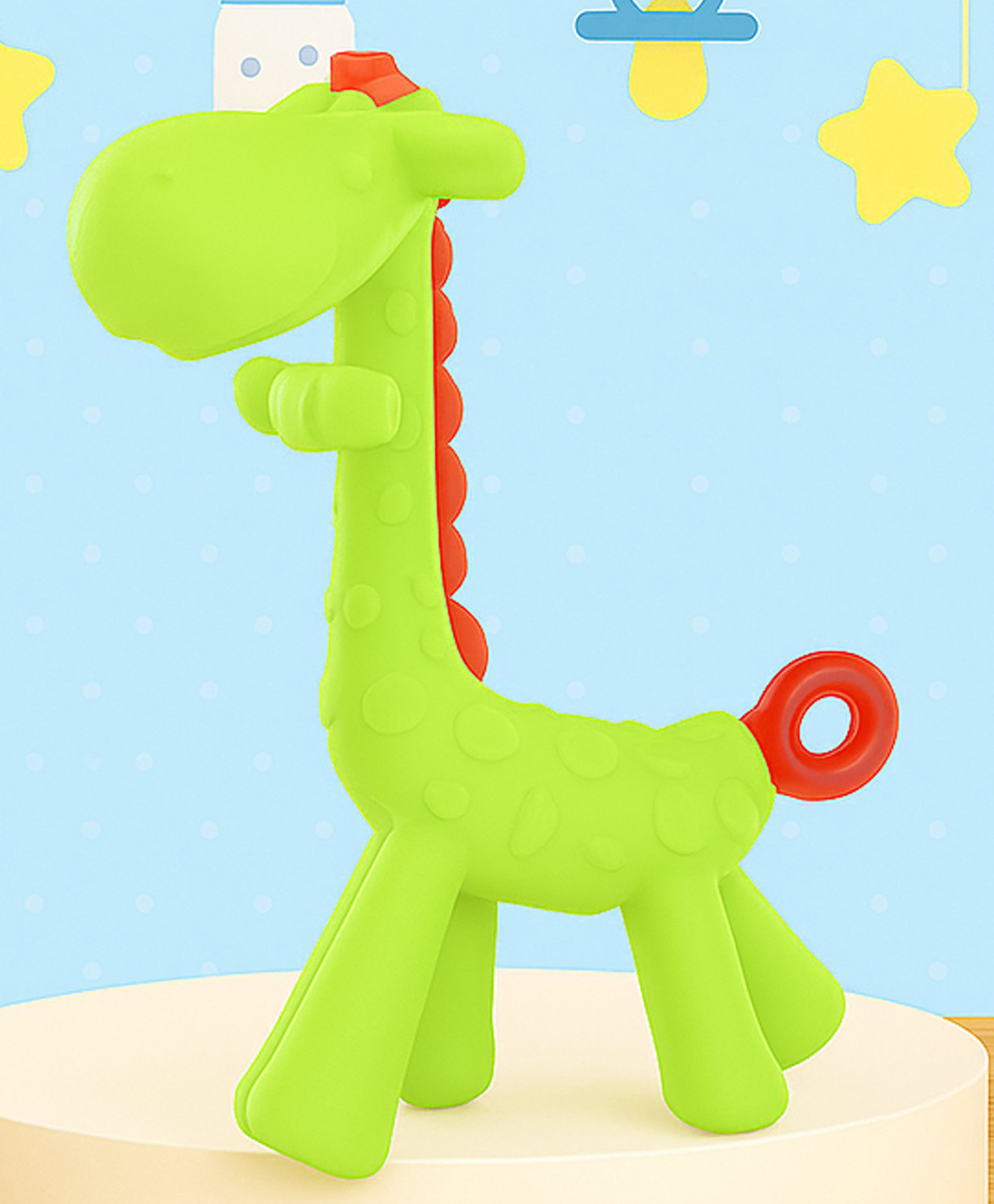 Tinny Tots Baby Soft Silicone Giraffe Shape Teething Bendable Teether For Babies Oral Dental Care BPA-Free (COLOUR MAY VARY)-picture-17